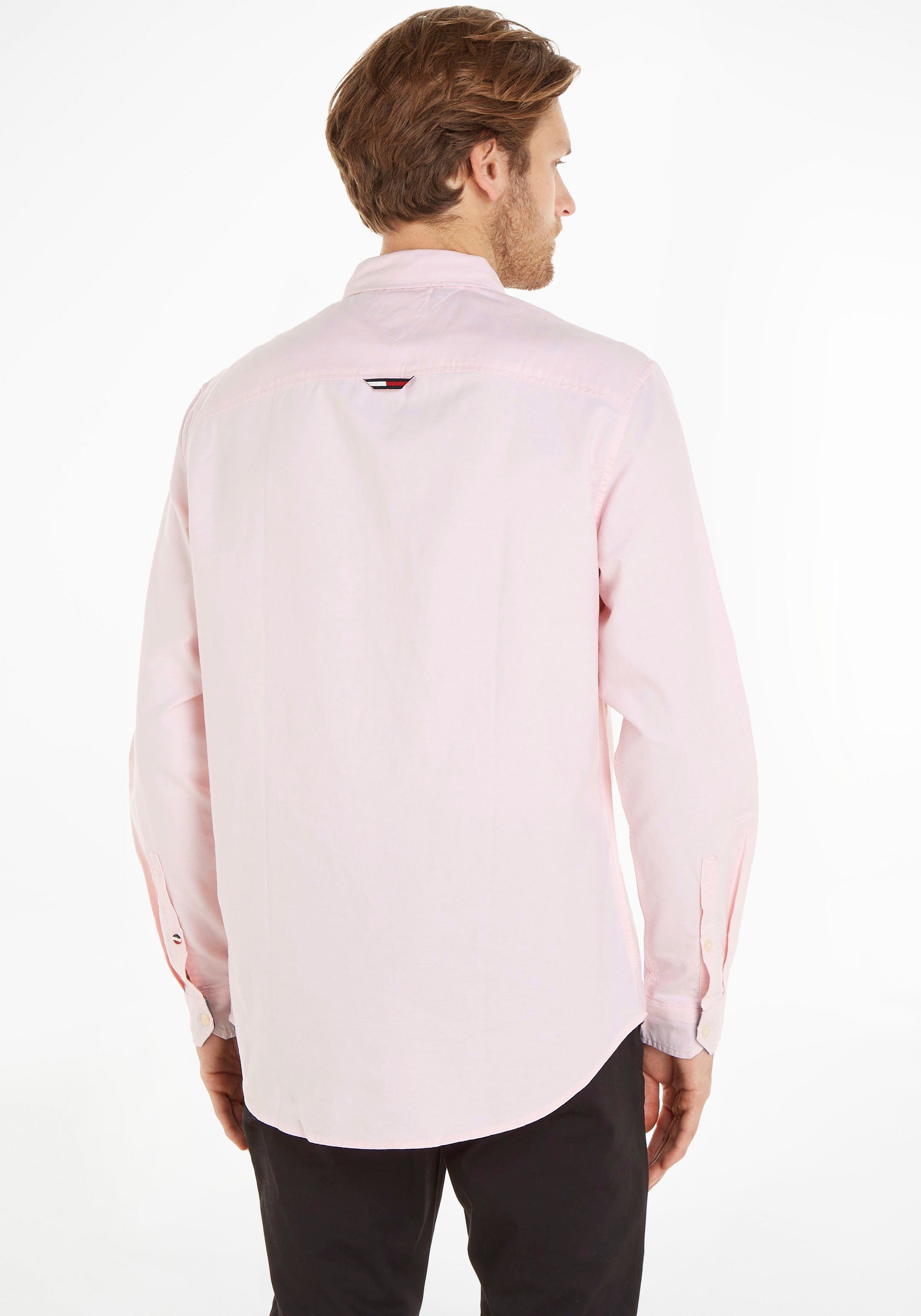 Tommy Jeans Langarmhemd mit TJM CLASSIC SHIRT OXFORD pink Knopfleiste