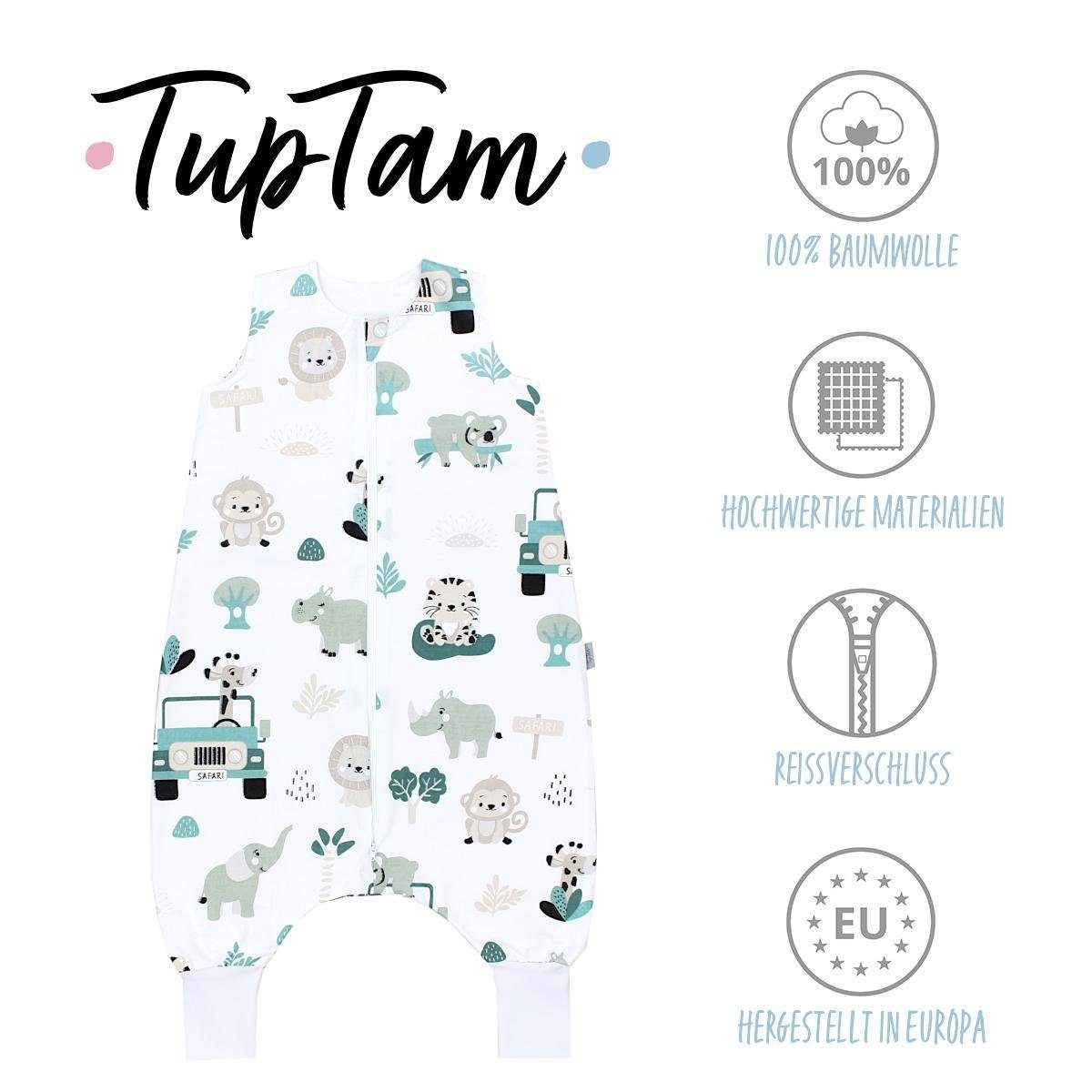 TupTam Schlafoverall mit Beinen 0.5 OEKO-TEX Grün zertifiziert TOG unisex Zoo