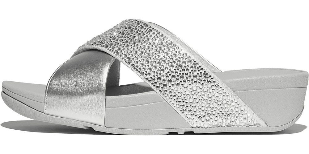 Fitflop Lulu Crystal-Mix Metallic Cross Slides Sandale günstig online kaufen