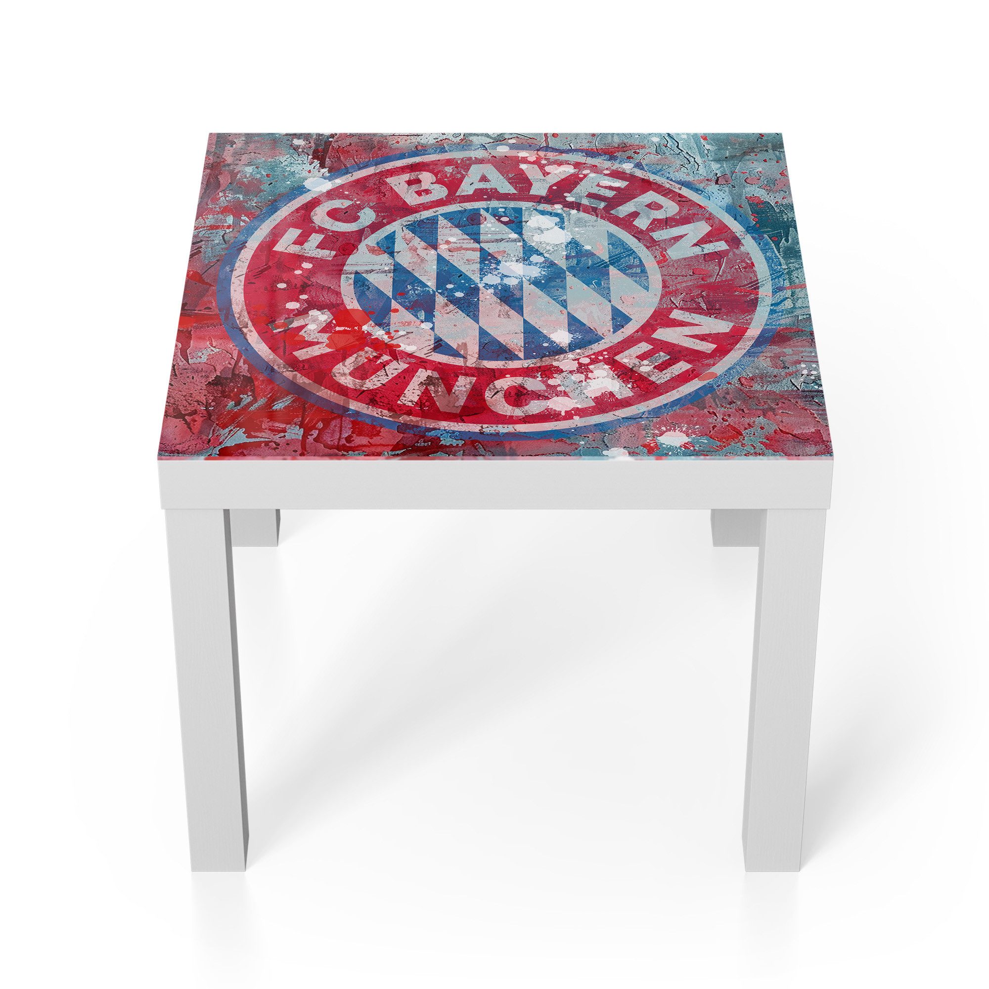 DEQORI Couchtisch 'Wappen FC Bayern München', Glas Beistelltisch Glastisch modern