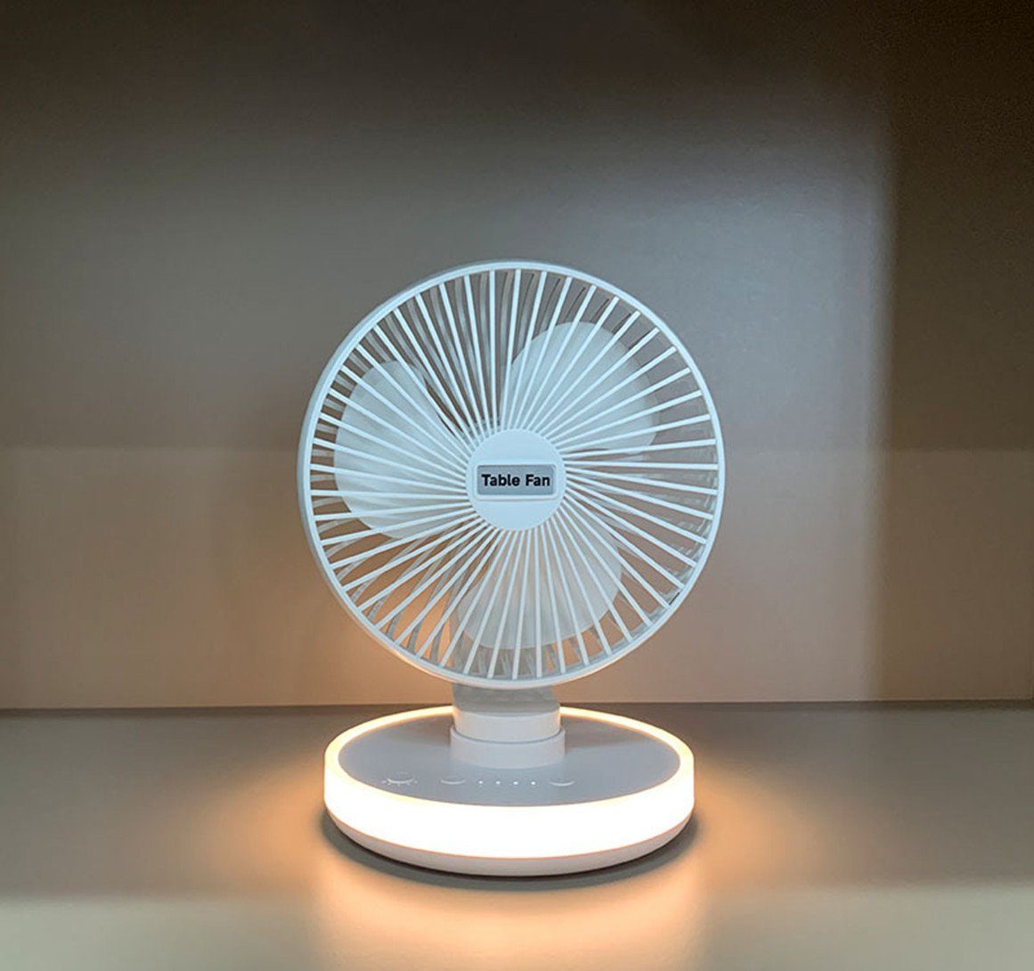 Licht-Modi LED,USB Geschwindigkeiten, white Oszillation, Mini USB-Ventilator 3 Tischventilator Mit Fan, XDOVET Leise Starker 3 Ventilator,Tragbar Ventilator Luftstrom,