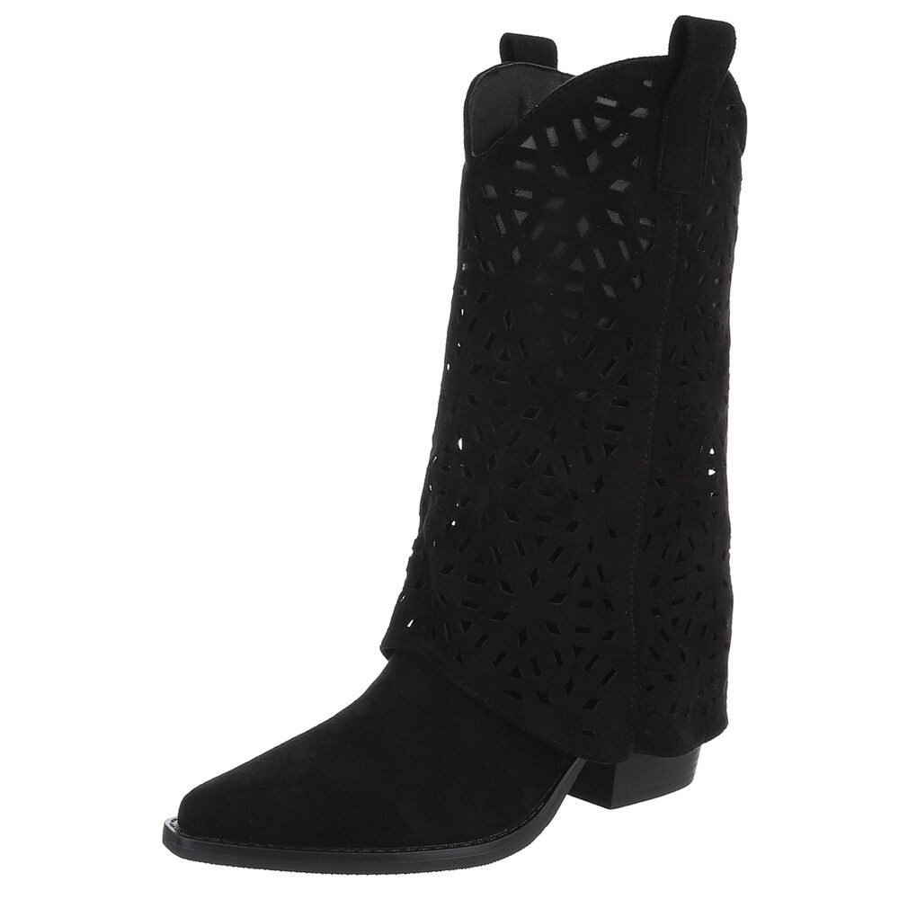 Ital-Design Moderne Damen-Stiefel mit Ausstanzungen für Alltag und Freizeit günstig online kaufen