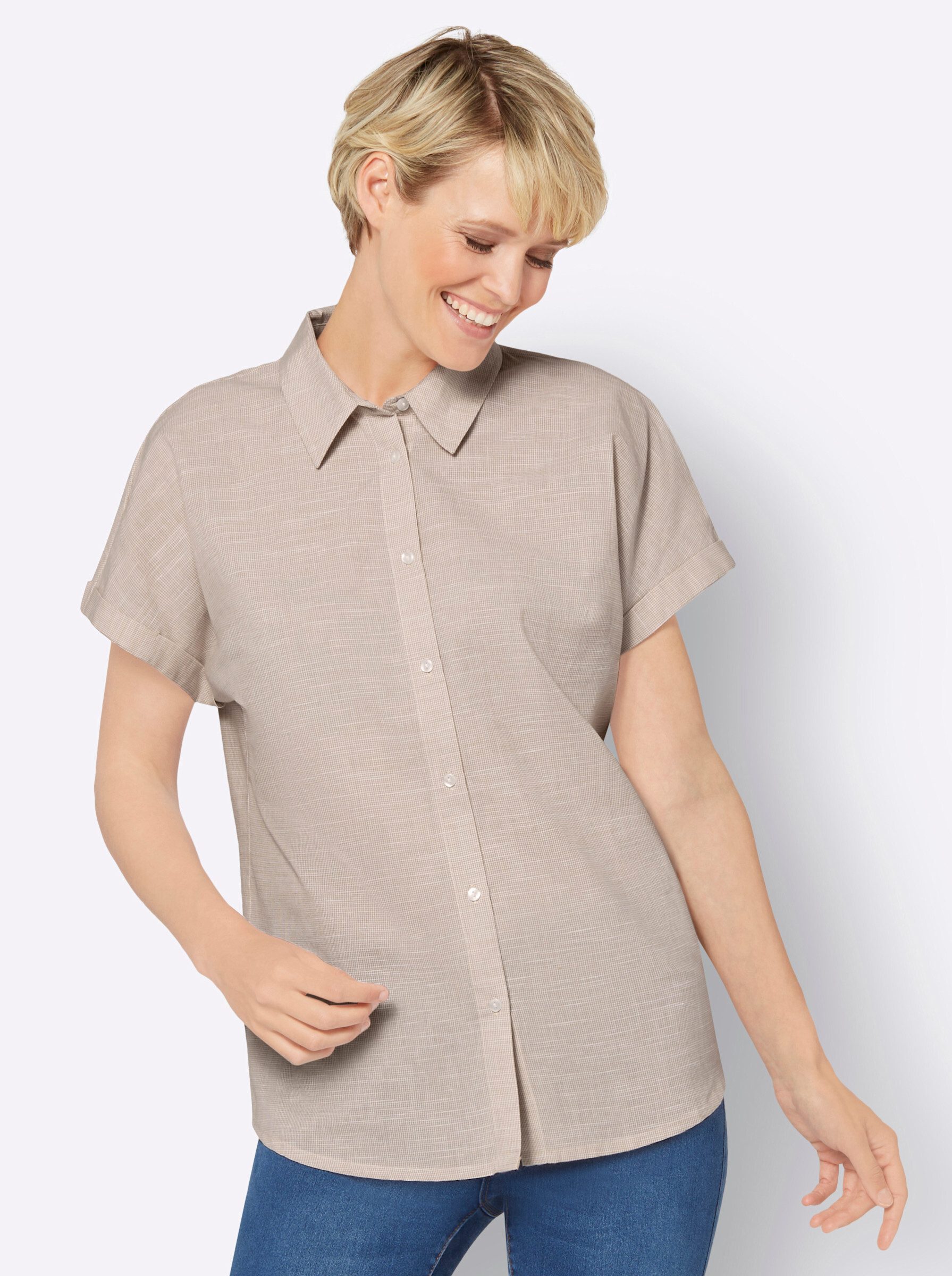 Sieh an! Klassische Bluse Kurzarm-Bluse Kurzarm günstig online kaufen