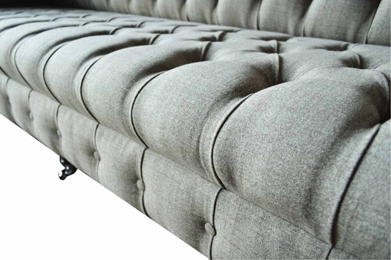 Viersitzer Sofa Stoff In Couchen JVmoebel Wohnzimmer Europe Design Grau Polster, Made Sofa