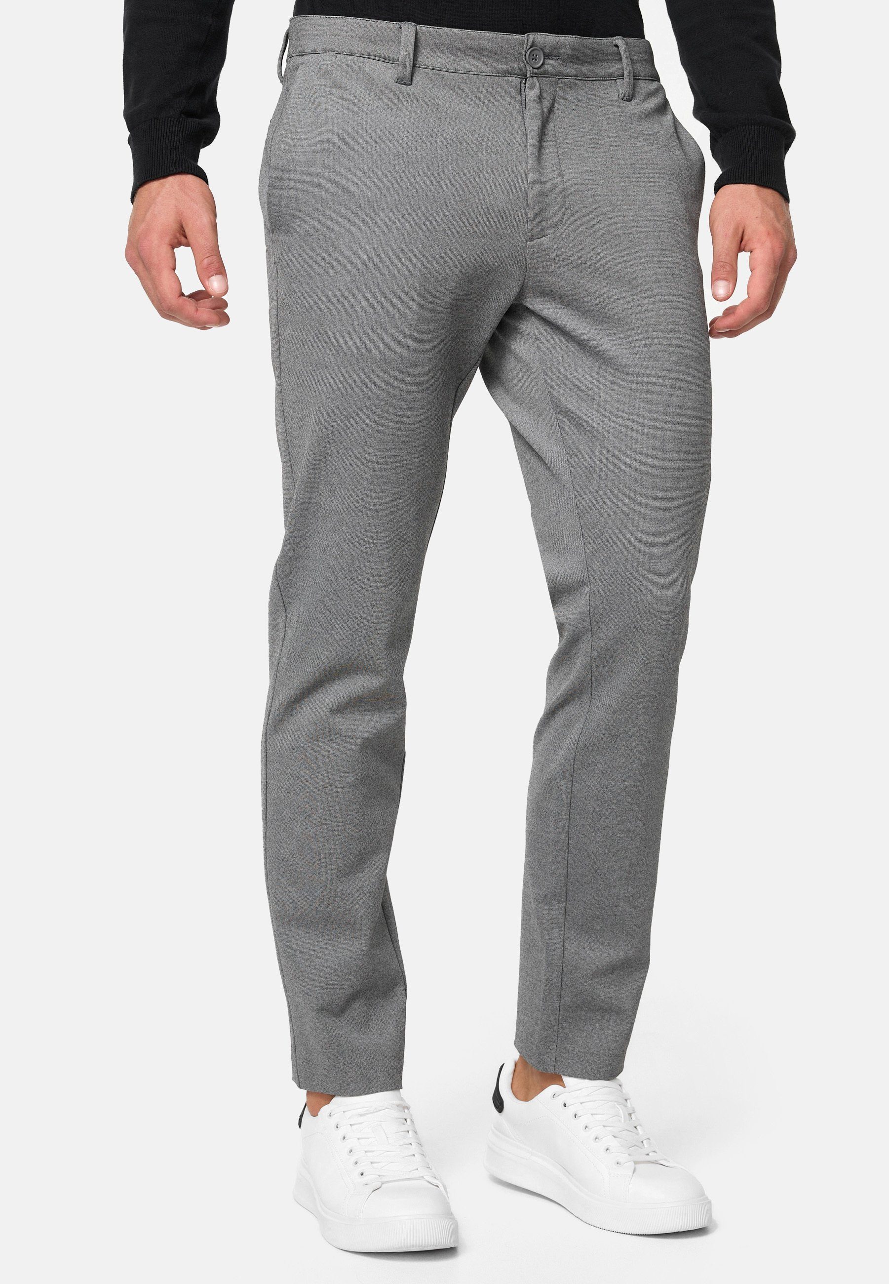 Indicode Chinohose Rodekro Grey Check