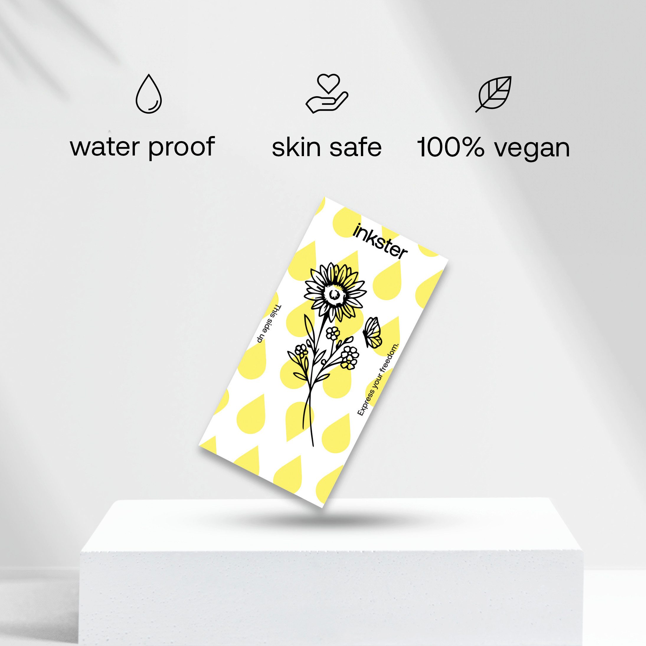 Inkster Schmuck-Tattoo Hochwertige temporäre Tattoos, Vegane & EU-Kosmetikzertifizierte Farbe, wasserfestes temporäres Tattoo, 2 Wochen Halt