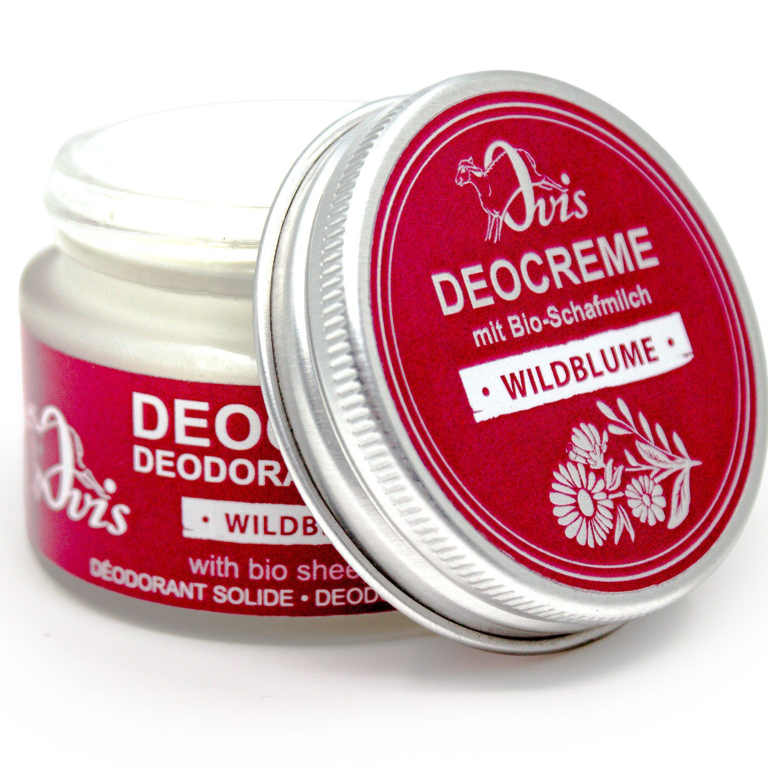 Ovis Deo-Creme "Wildblume" Körperpflegeduft 50ml, Made in Österreich, 1-tlg., Glastiegel mit Schraubverschluß