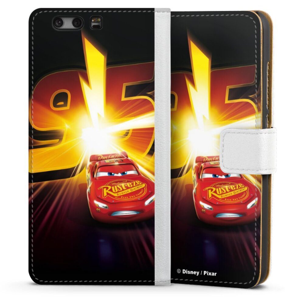 DeinDesign Handyhülle Offizielles Lizenzprodukt Cars Lightning Mcqueen 95 Cars3 Lightning 95, Huawei P10 Hülle Handy Flip Case Wallet Cover Handytasche Leder