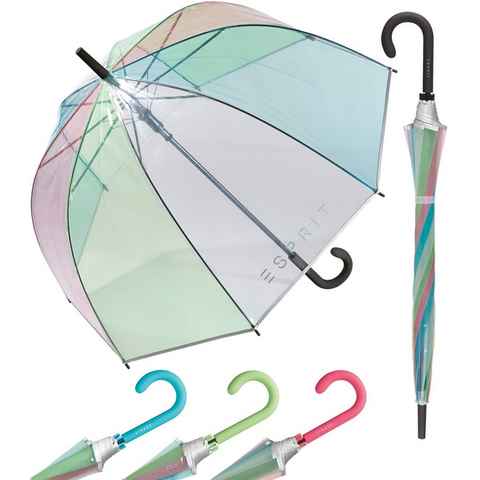 Esprit Langregenschirm Glockenschirm mit Automatik transparent, durchsichtig