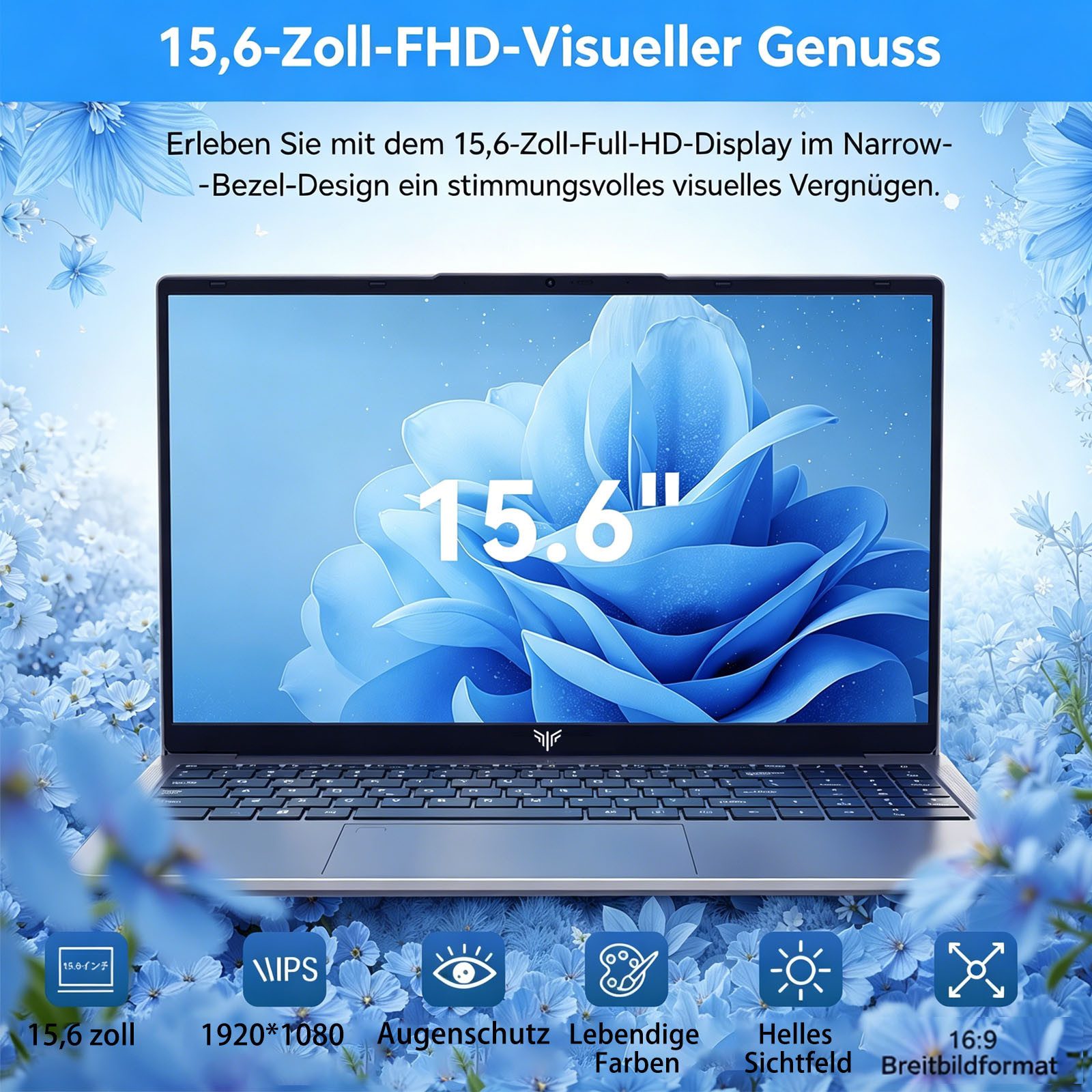 ACEMAGIC 15,6 Zoll FHD Laptop, Intel N95, 16 GB RAM,512 GB SSD, Windows 11 Pro Notebook (39,6 cm/15.6 Zoll, Intel Intel Quad-Core 12th Alder Lake N95 Intel Alder Lake N95, Intel UHD Graphics, 16 GB, 512 GB SSD, mit Deutscher Tastatur, WIFI5, Gaming Laptops für Homeoffice & Studium)