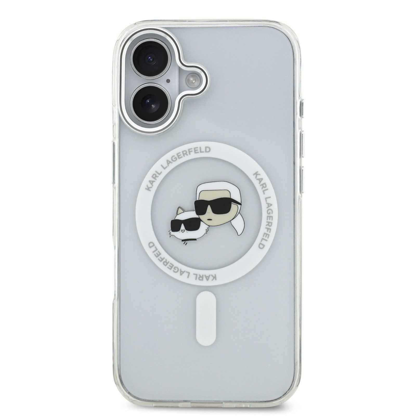 KARL LAGERFELD Handyhülle Case MagSafe iPhone 17 Kunststoff Karl Katze transparent 6,3 Zoll, Kantenschutz
