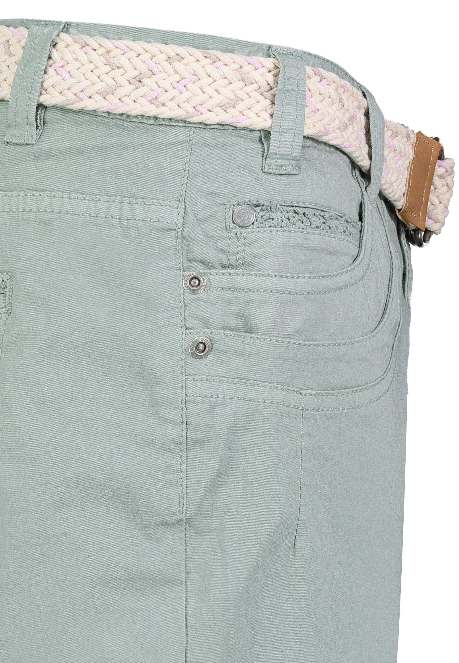 SUBLEVEL Caprihose Flexible Stretchqualität Komfortabler für Damen (1-tlg) Baumwolle Normal Fit Einfarbig atmungsaktiv Reißverschluss – Bild 5 von 5