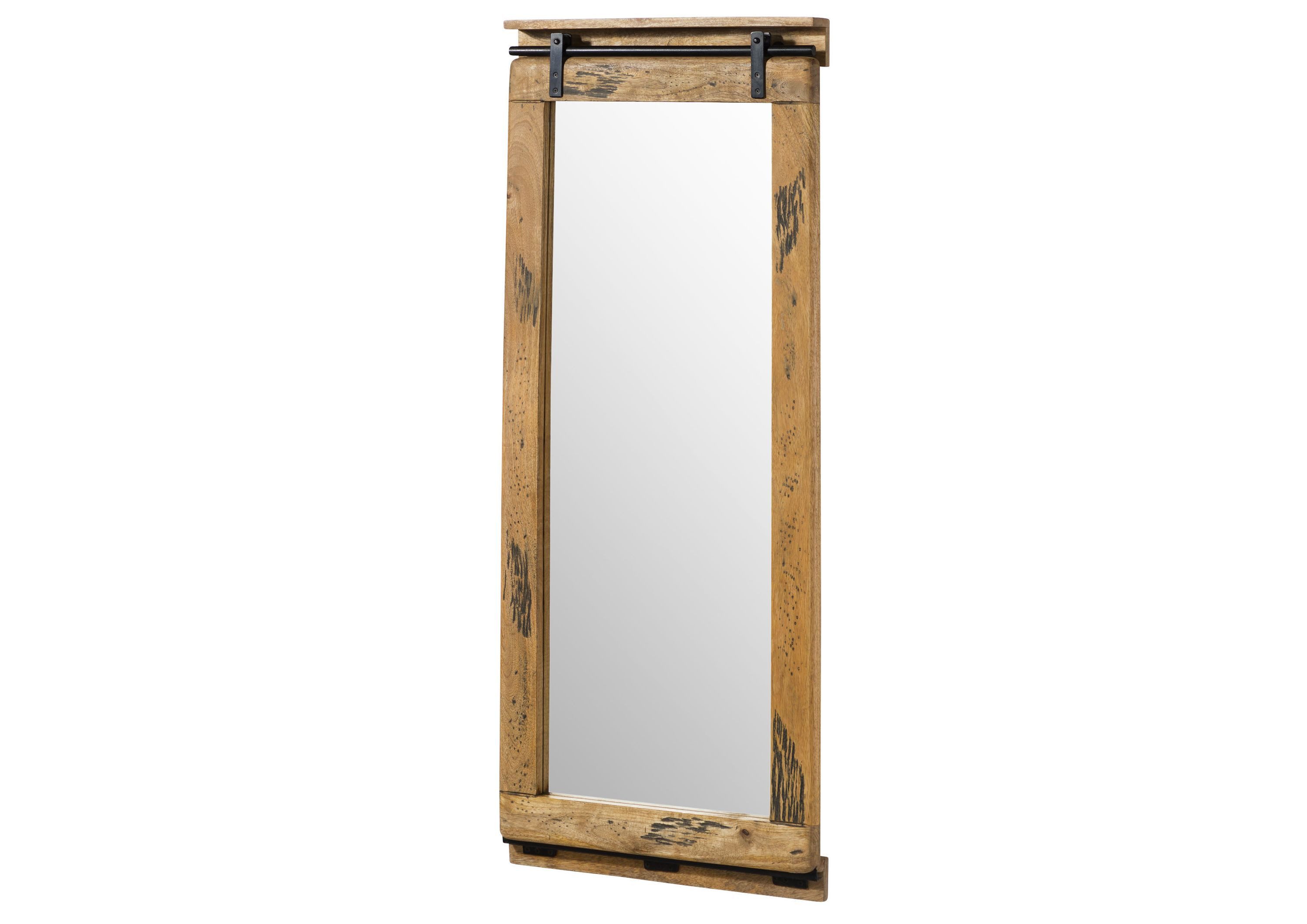 Massivmoebel24 Spiegel RAILWAY Mango Massivholz natur (Massivholz montiert 17 kg RAILWAY #1010), Mango 59x6x145 cm (BxTxH) natur lackiert