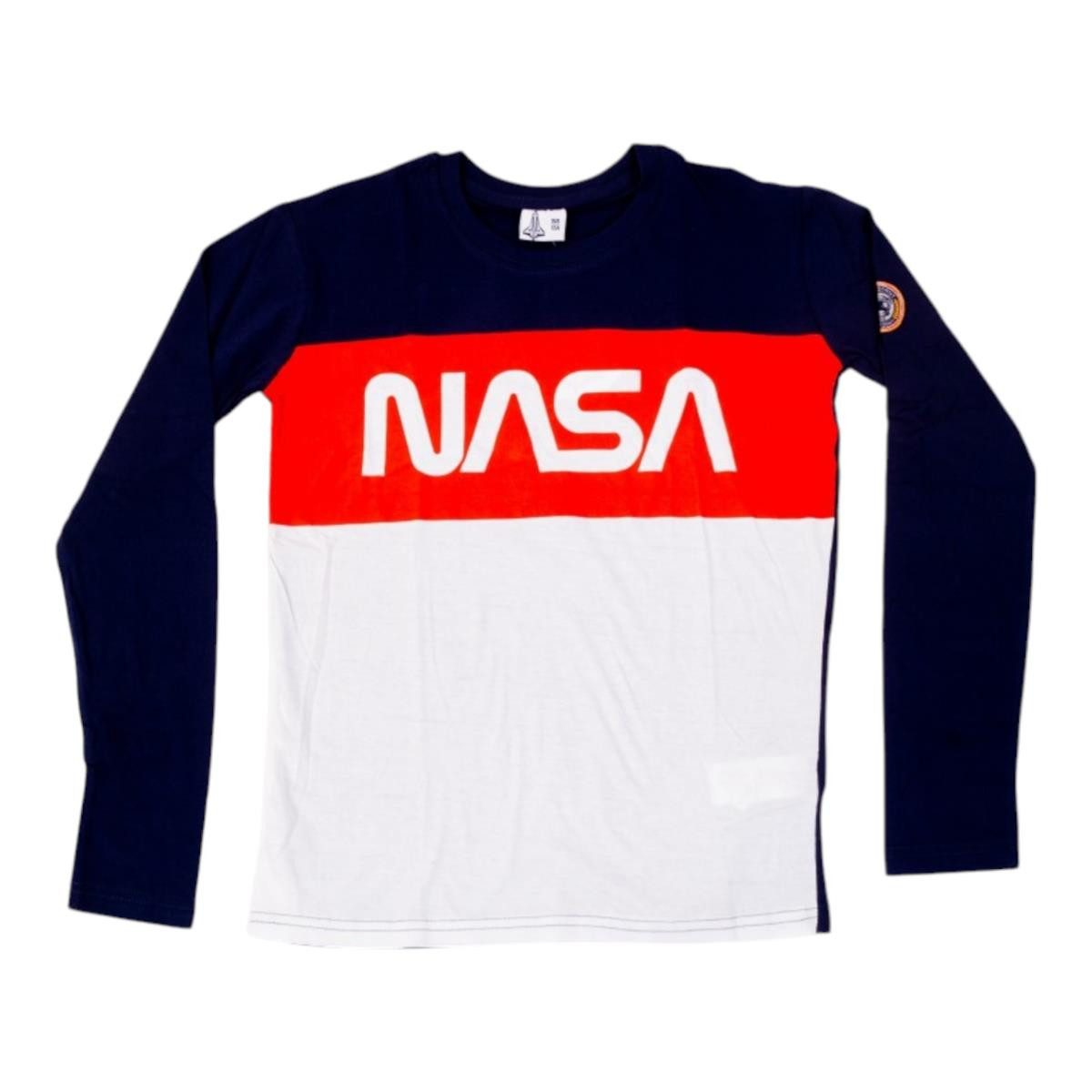 NASA T-Shirt NASA Langarm-T-Shirt für Jungen, 100% Baumwolle, Größen 134–164