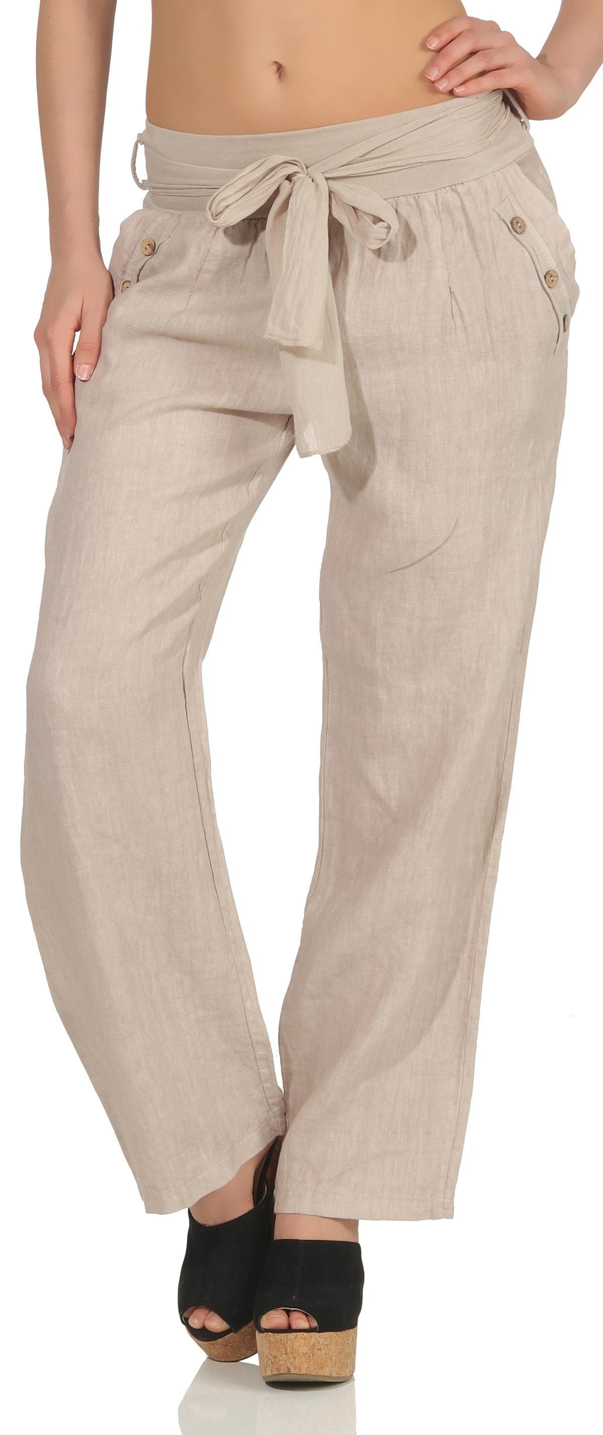 Italienische Leinenhosen Damen