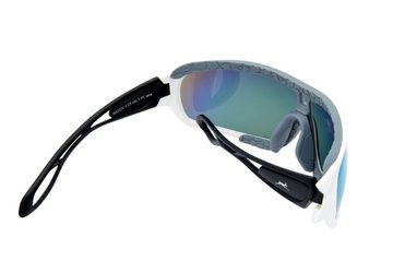 Gamswild Sportbrille UV400 Sonnenbrille Fahrradbrille Skibrille Einscheibenmodell Damen, Herren Unisex, Modell WS3332 in blau, rot, weiß