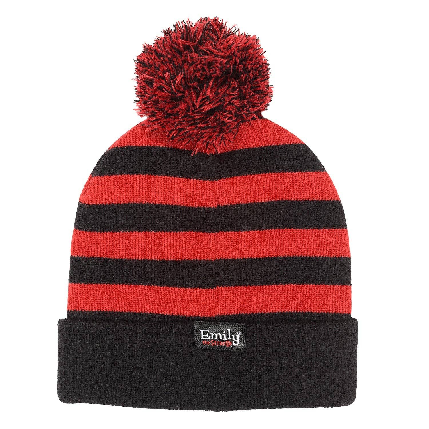 Heroes Inc Strickmütze "Emily The Strange" Gestreifte Wintermütze Gothic kult Komfort und Stil