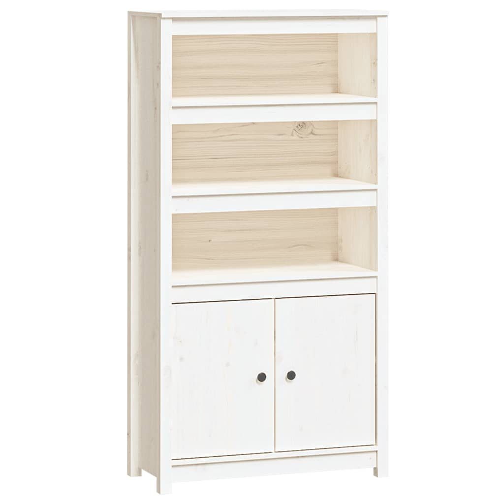 vidaXL Highboard Highboard Weiß 80x35x154 cm Massivholz Kiefer