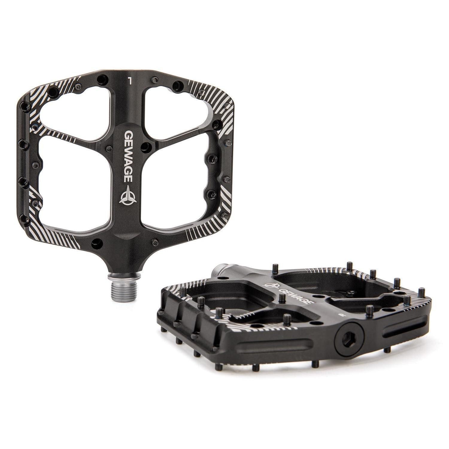 LuxusKollektion Plattformpedale MTB Pedale Aluminium CNC Chromstahl schwarz