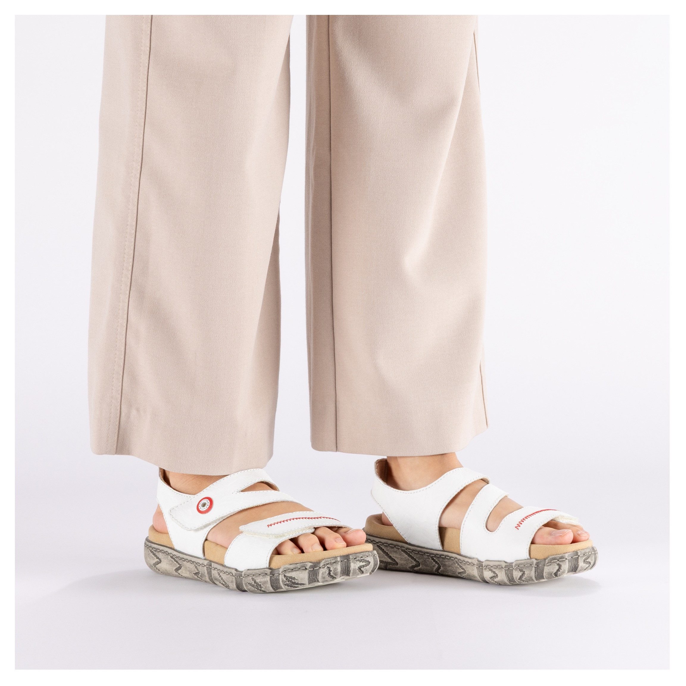 Rieker Sandale Sommerschuh, Klettsandale mit Ziernaht