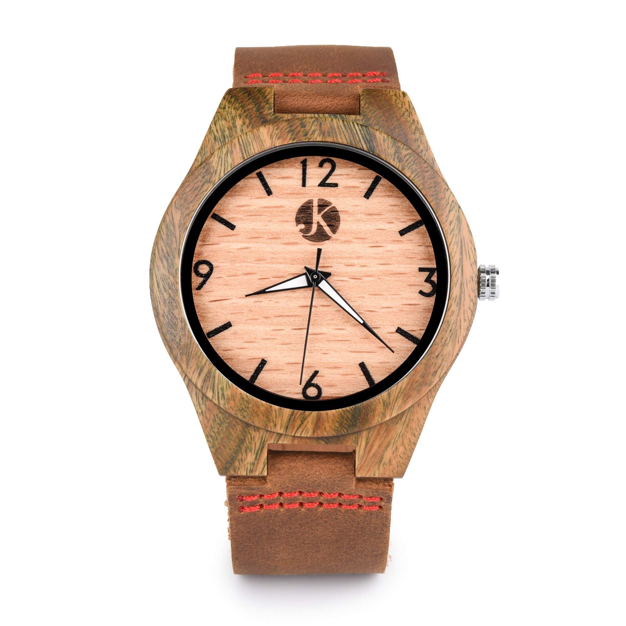 Kim Johanson Quarzuhr Brown Sugar, aus Sandelholz mit Lederarmband günstig online kaufen