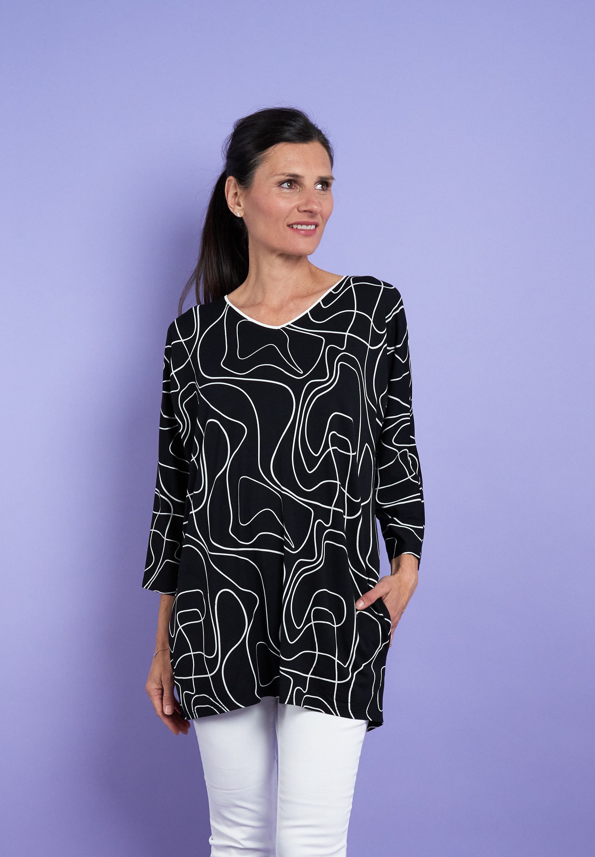 Seidel Moden Longshirt mit grafischem Print günstig online kaufen