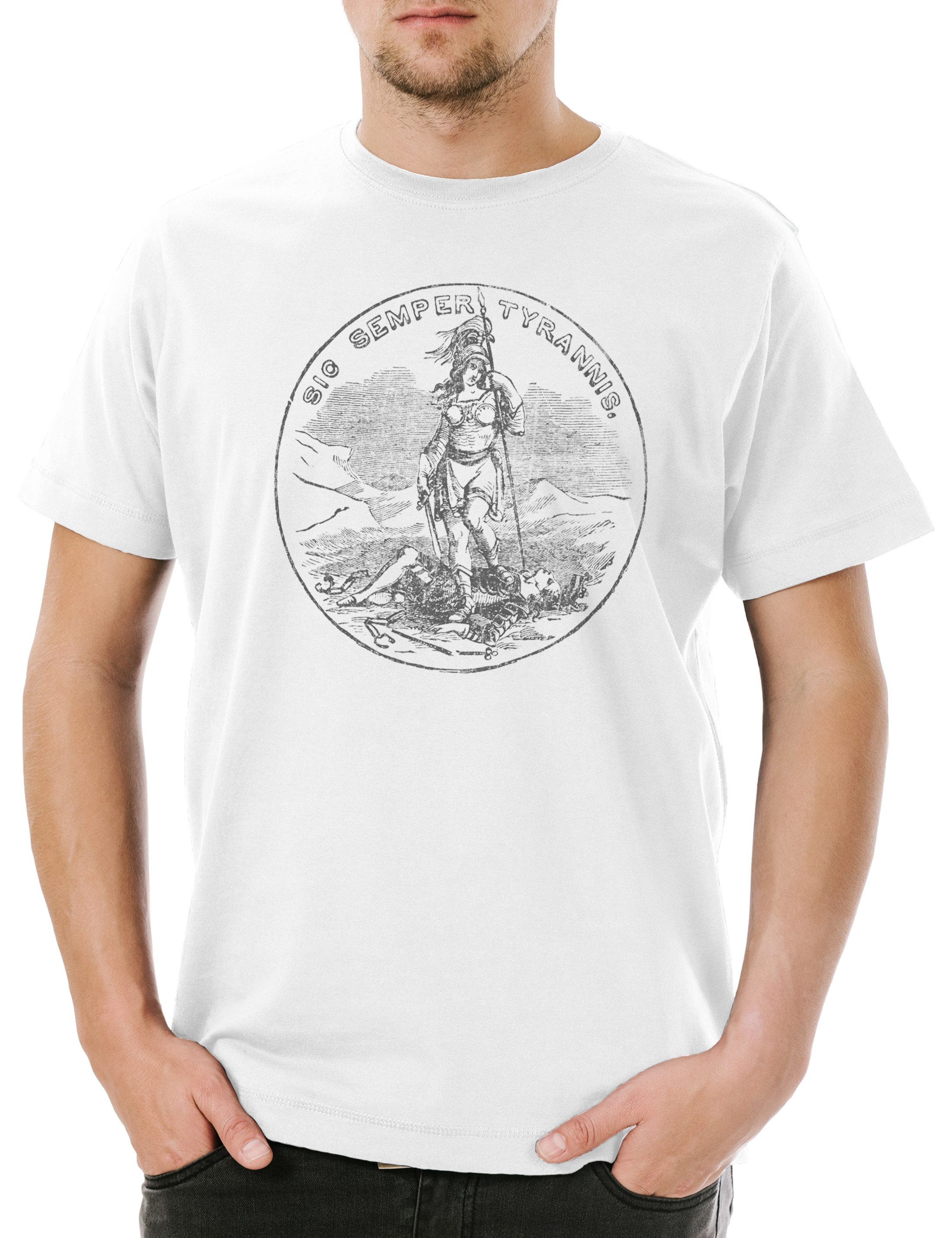 Print-Shirt Sic Semper Tyrannis I Herren T-Shirt Thus Always To Tyrants USA United