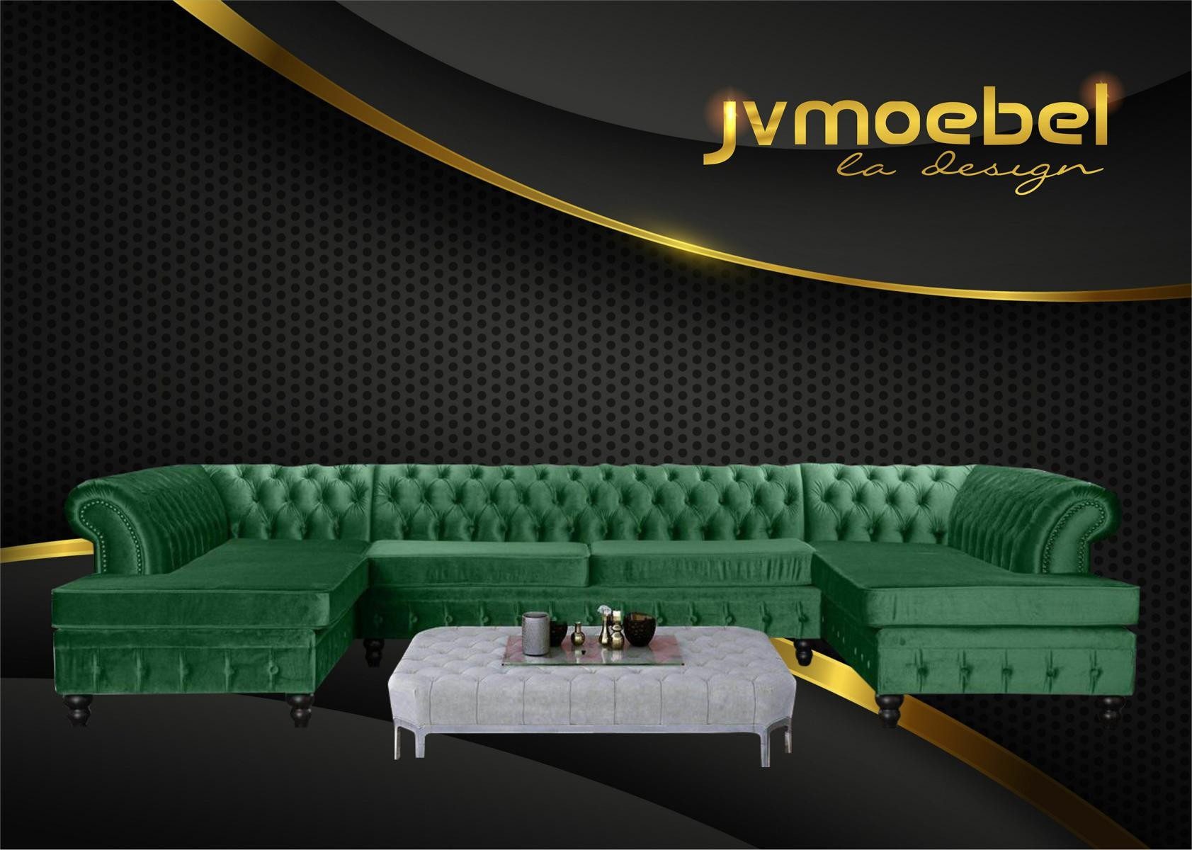 JVmoebel Couchtisch Luxus Chesterfield Couchtisch aus Textil in modernem Design, Made in Europa