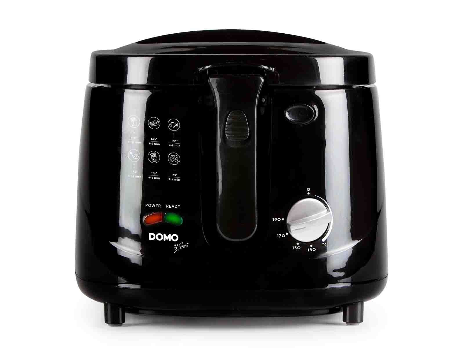 Domo Fritteuse, 1800 W, Mini 2,5L Öl Fritöse Portion Pommes mit Fett frittieren & Salzstreuer