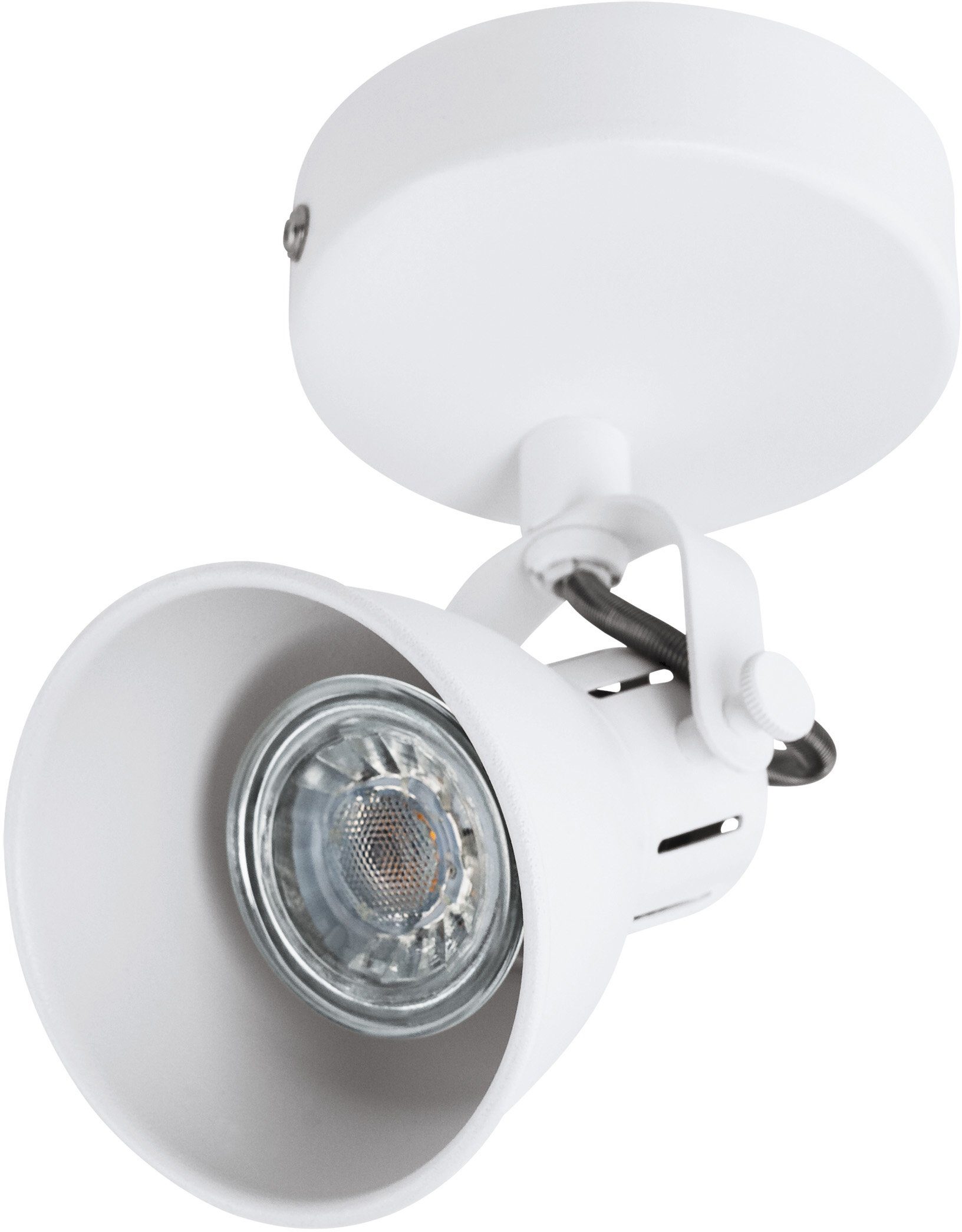 EGLO Deckenspot SERAS 1 Wandstrahler, GU10, IP20, Stahl, Schlafzimmerlampe, Lampe, LED wechselbar, Warmweiß, Spot in weiß - für Schlafzimmer, Flur oder Wohnzimmer