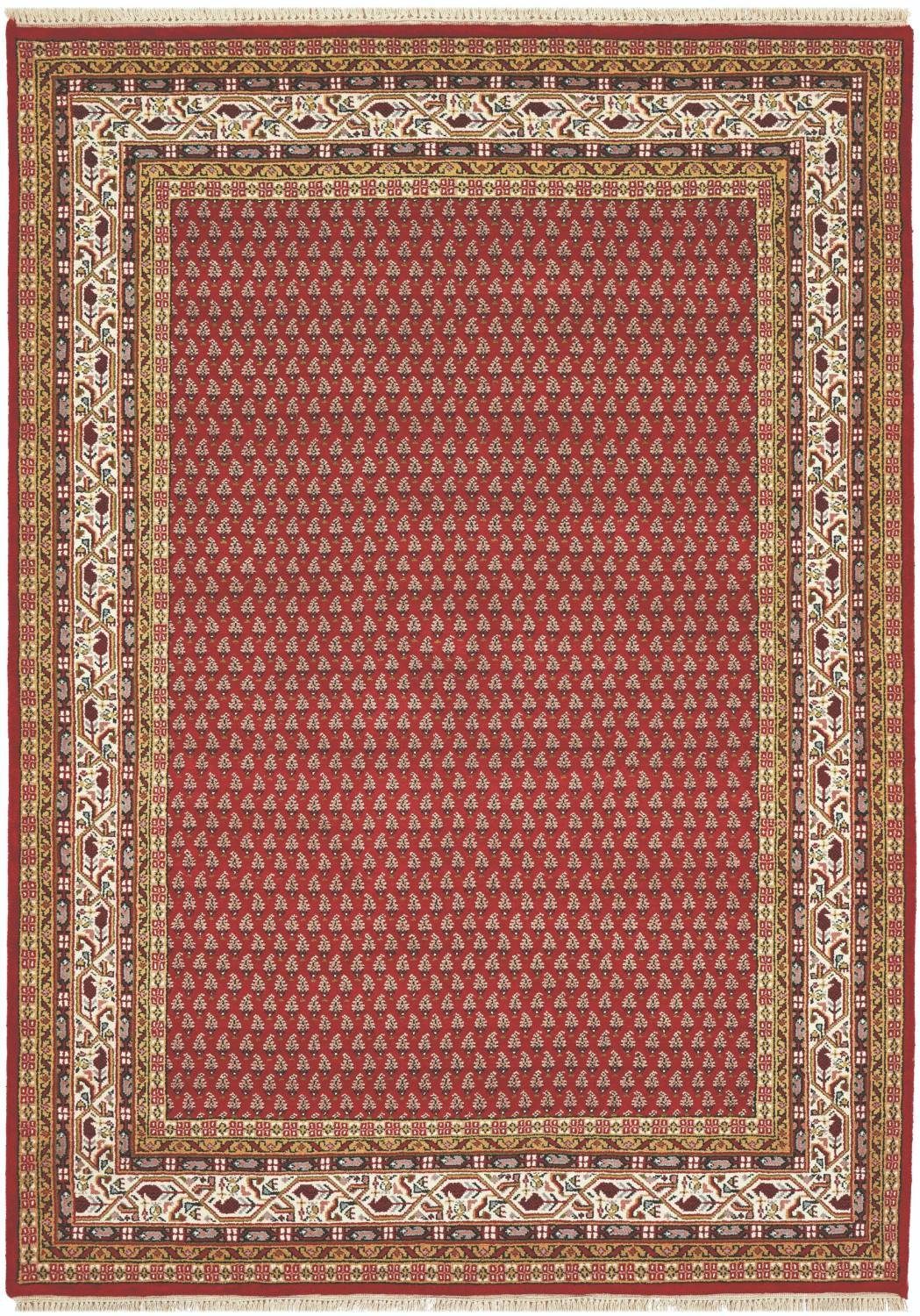 Orientteppich BIKANER MIR, Rug Studios, Rechteckig, Höhe: 16 mm, Esszimmer, Flur, Handgeknüpft, Küche, Schlafzimmer, Wohnzimmer, 200 x 300 cm, rot