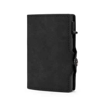 DTC GmbH Geldbörse Geldbörse Herren Slim Wallet Kreditkartenetui (1 Brieftasche + eine Geschenkbox, mit Geschenkbox), Mini Portmonee-RFID-Schutz Smart Wallet