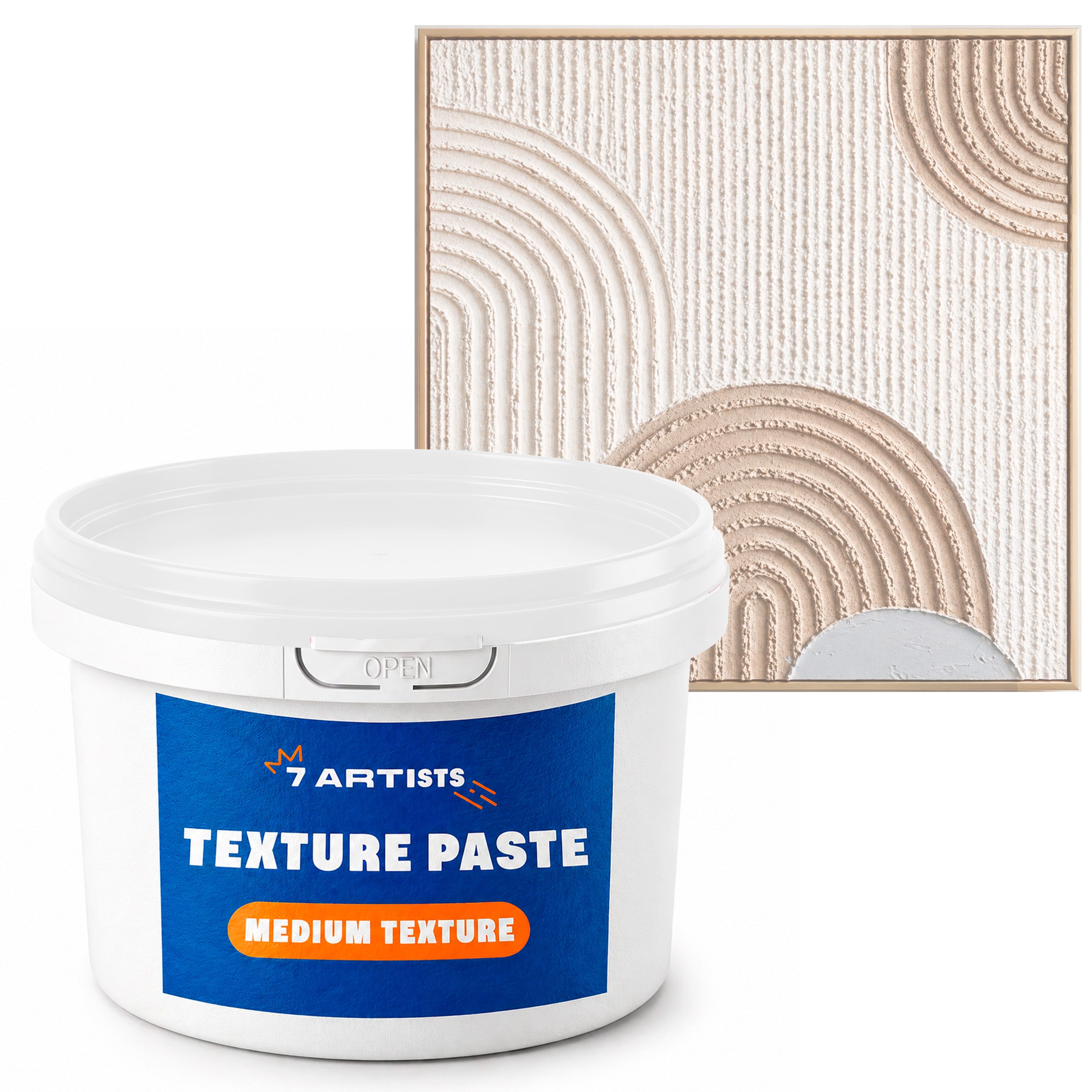 7 Artists Malpaste Texture Strukturpaste Fein für Acrylmalerei, Strukturpaste Leinwand