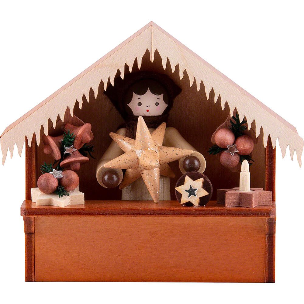 Volkskunstwerkstatt Romy Thiel Dekofigur Weihnachtsmarktbude Marktstand Sternemarkt mit Thiel-Figur (8cm) von R
