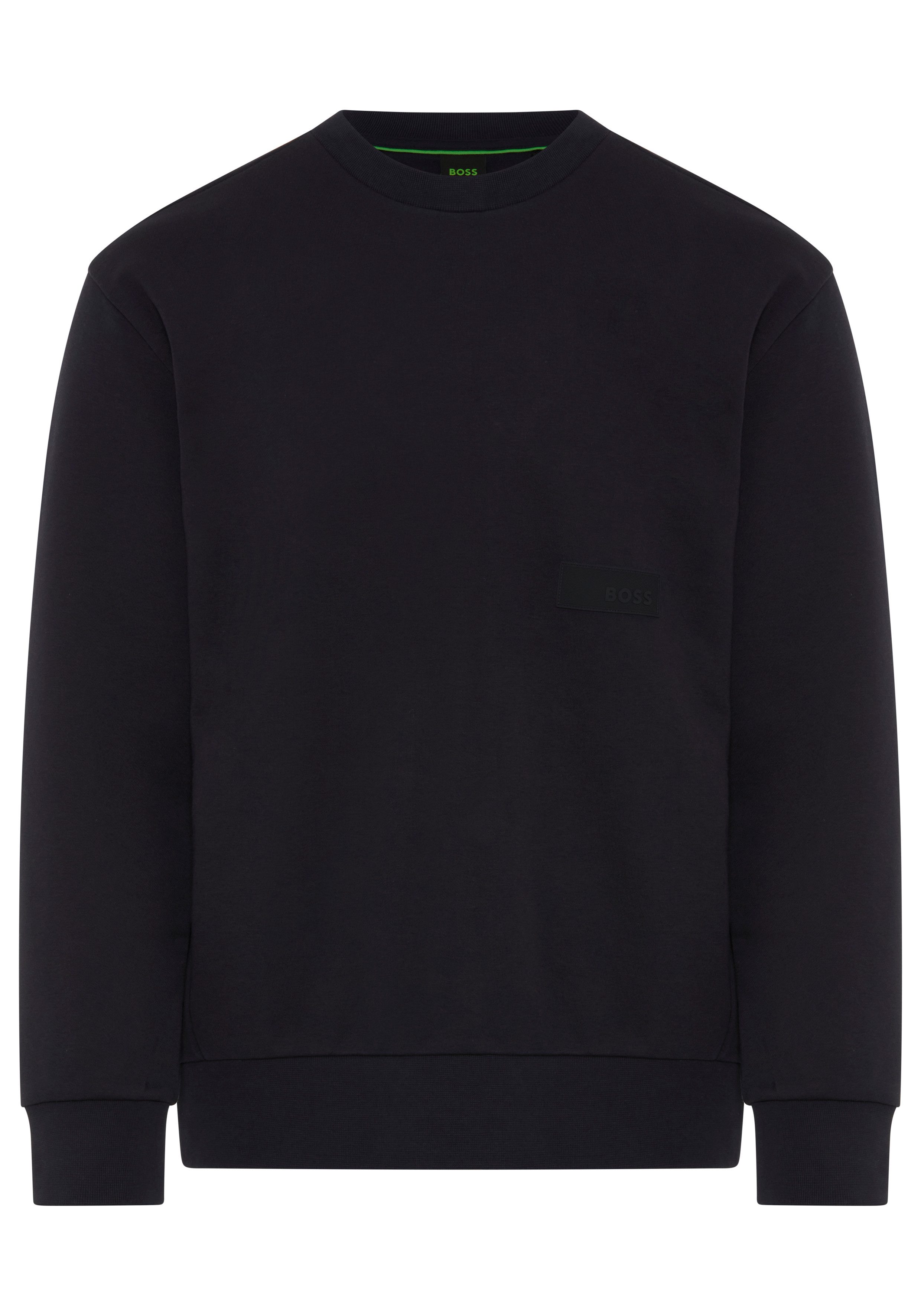 BOSS GREEN Sweatshirt Rundhalsausschnitt, Relaxed Fit, Logo-Badge