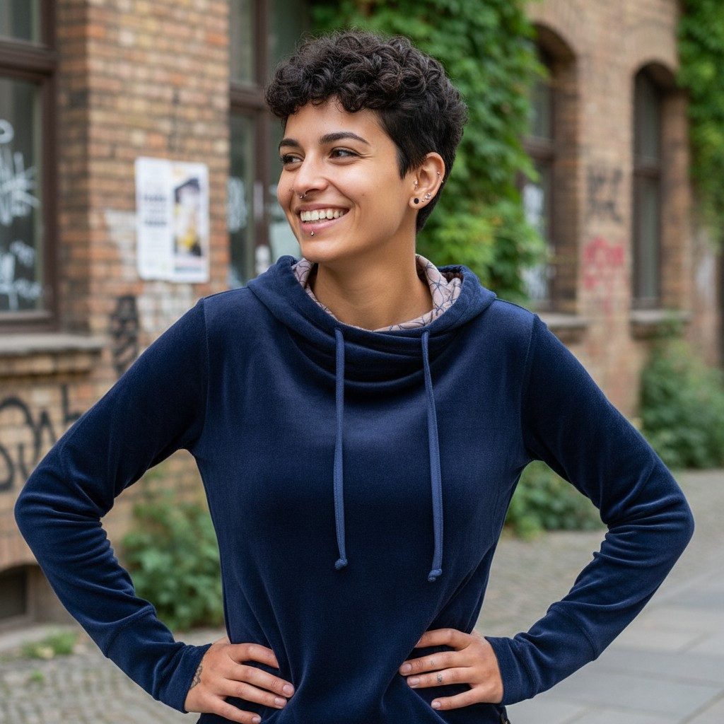 Guru-Shop Longsleeve Nicki-Kapuzenpullover, weicher Hoodie, Boho.. günstig online kaufen