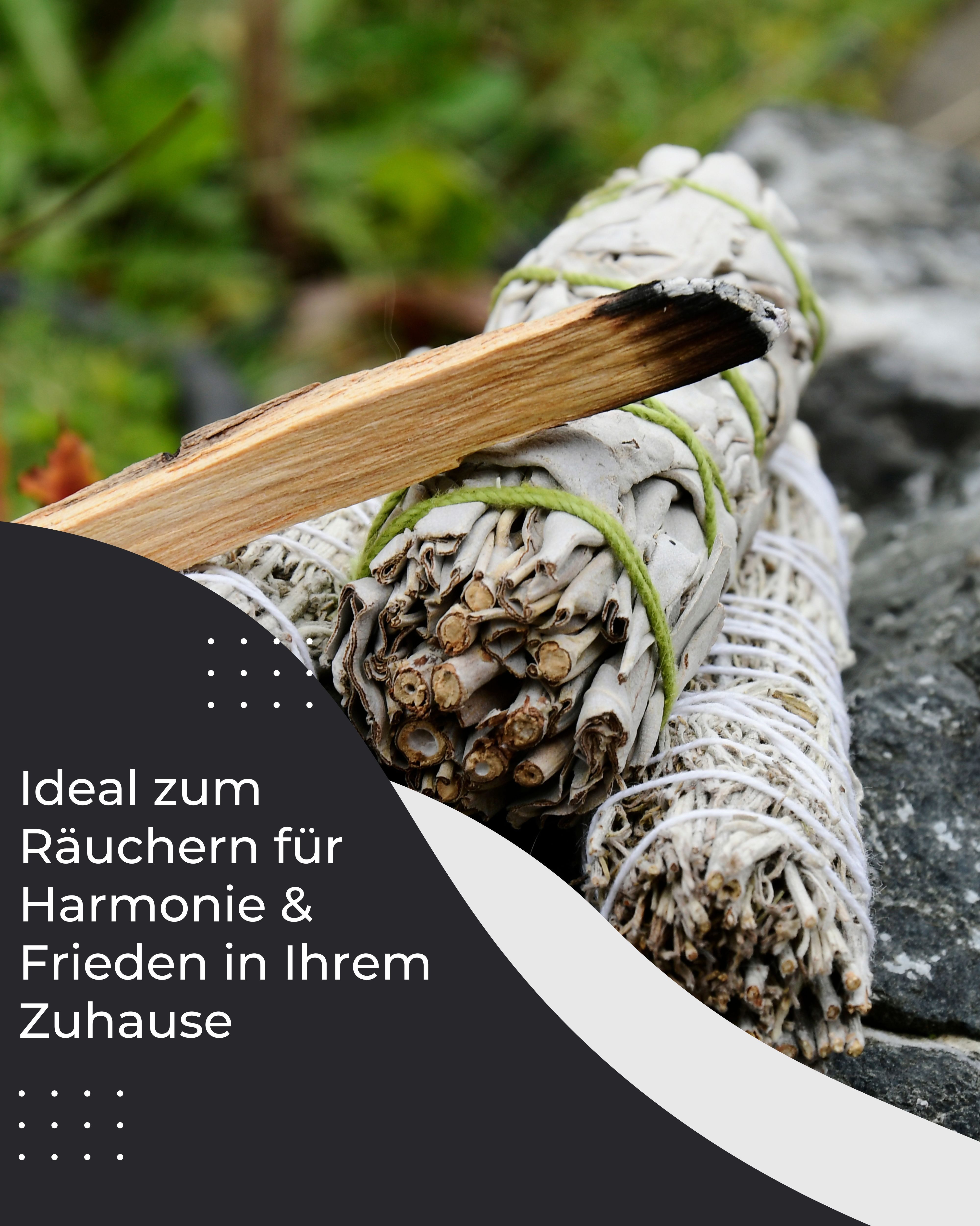 Incensera Räucherstäbchen-Halter Räucherstäbchen,Bündel weißer Salbei, getrockneter Salbei zum Räuchern, (6 St), hochwertiger weißer Salbei zum Räuchern