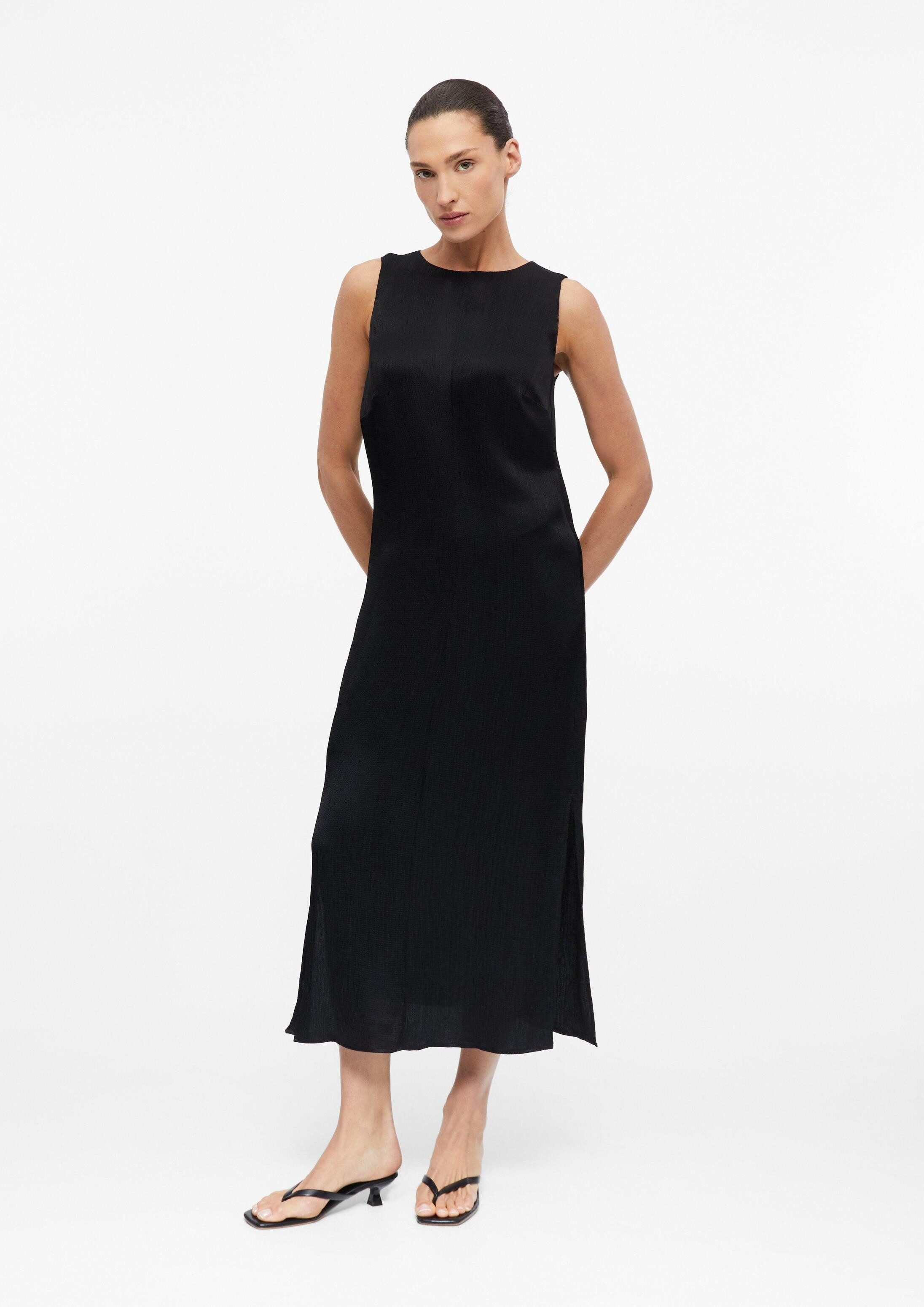 comma Maxikleid Kleid Kleid mit Crépestruktur und Schlitzen