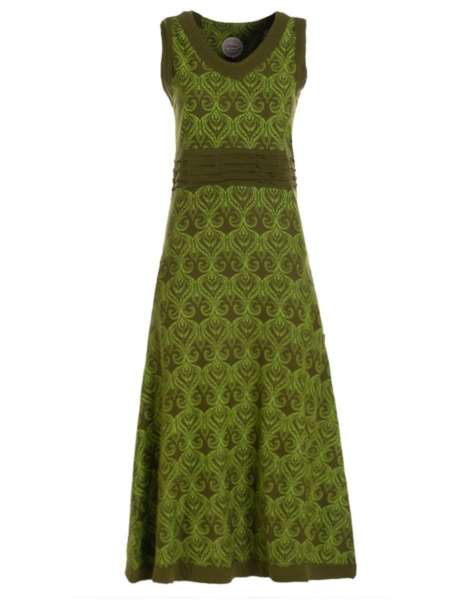 Vishes Maxikleid Langes Kleid Jersey Baumwolle Ornament Print Ärmellos Alternative Mode, Boho, Hippie, Ethno, Festival