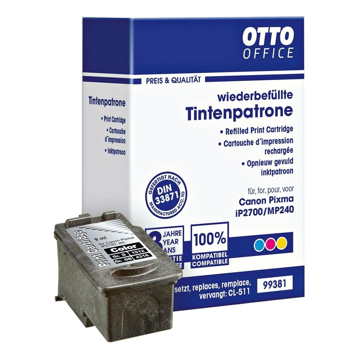 Otto Office  Office CL-511 Tintenpatrone (ersetzt Canon CL-511, 3-farbig)