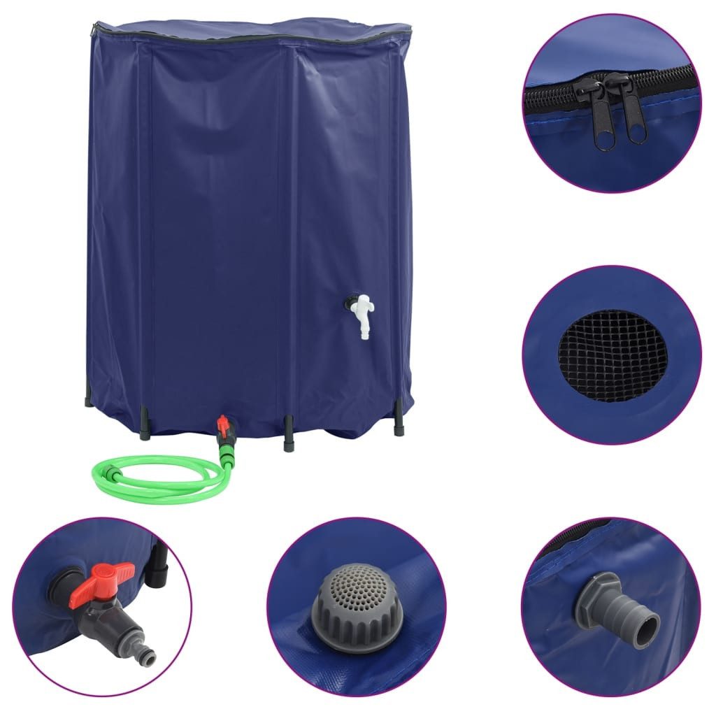 Bewässerungssystem Wassertank mit Wasserhahn Faltbar 1250 L PVC