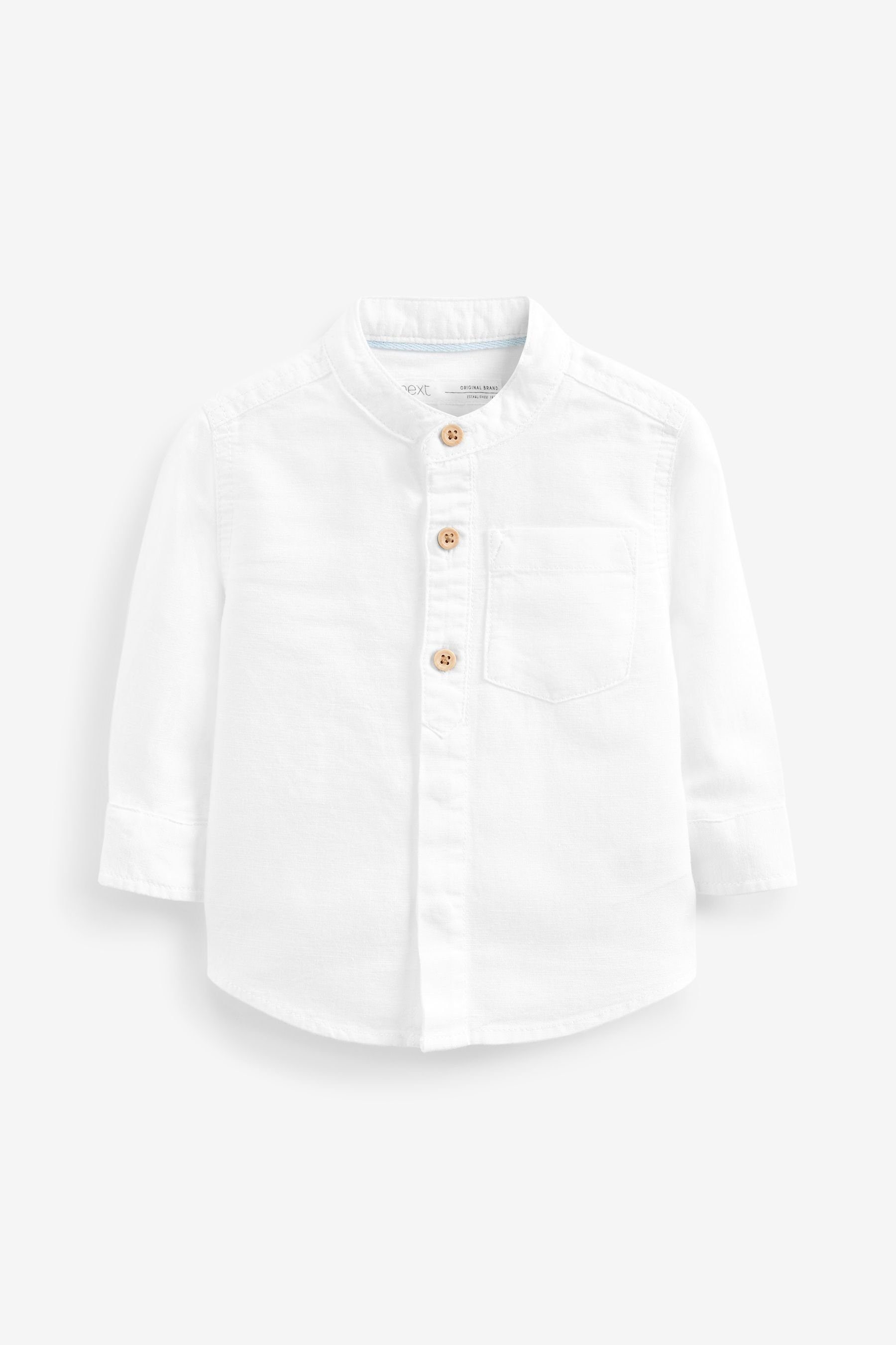 Next Jeanshemd Hemd aus Leinenmischgewebe mit günstig online kaufen