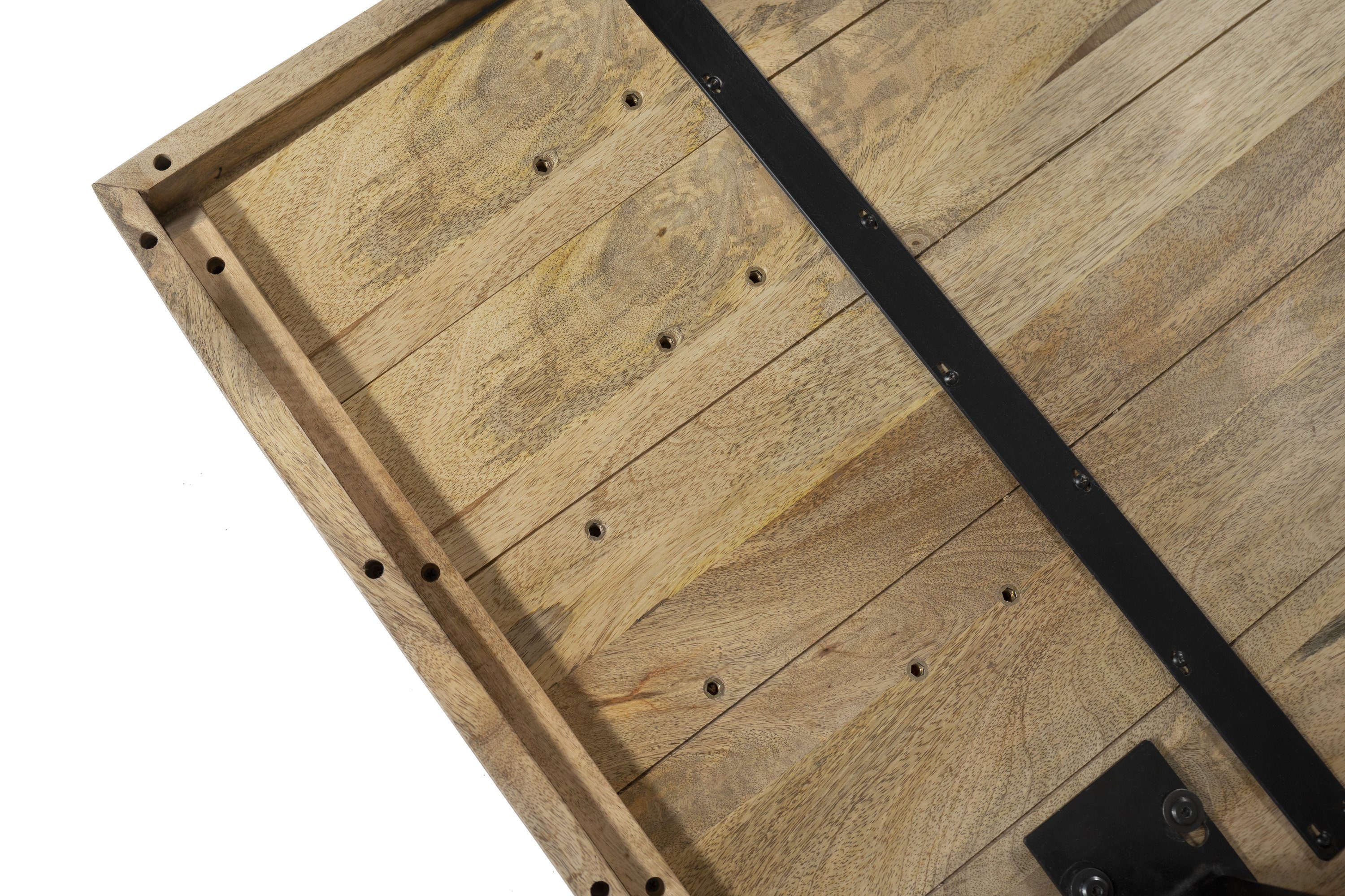 SAM® Esstisch Jamiro, massives Mangoholz, gerade Kante, Metallgestell, bis 3 Meter