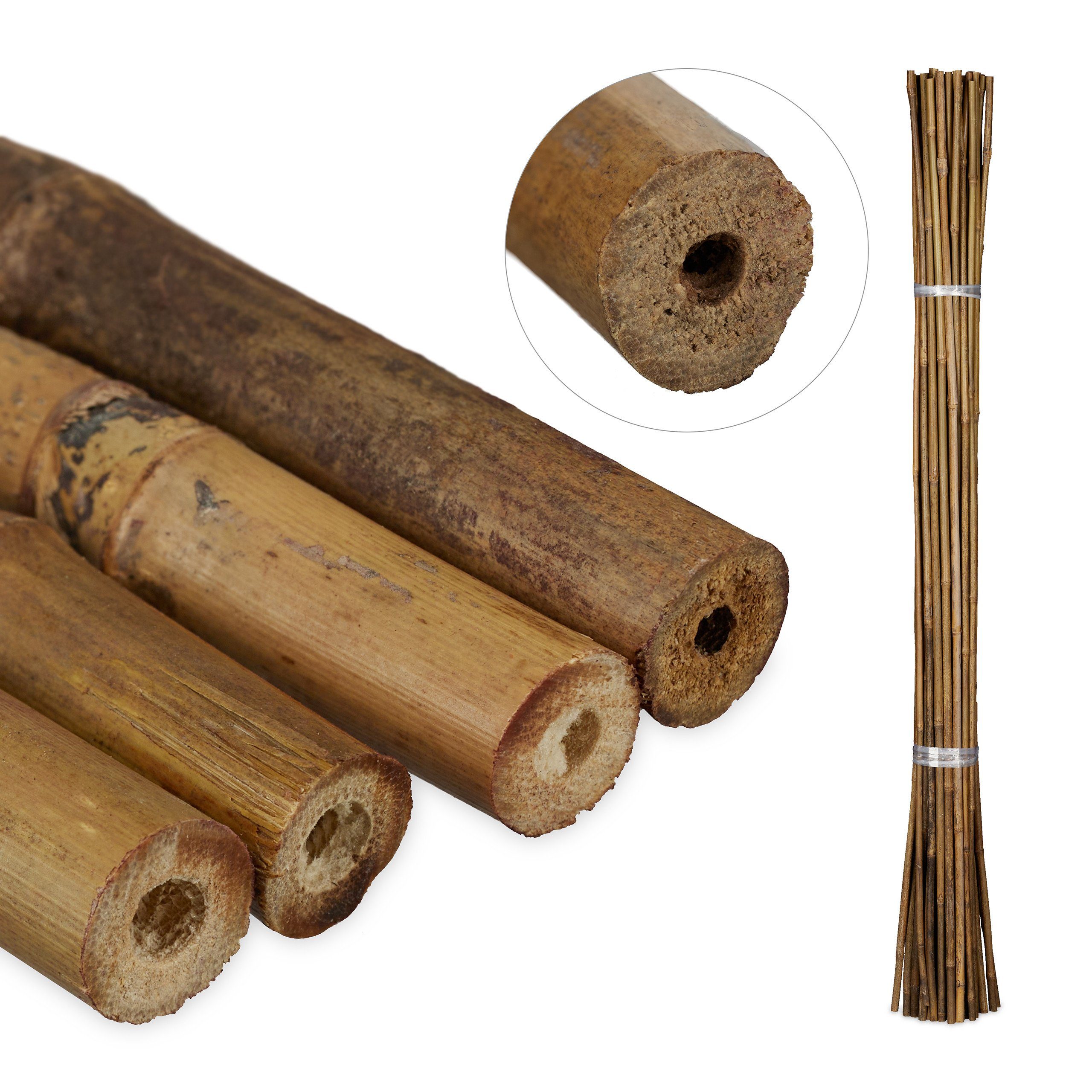 relaxdays Rankhilfe 40er Set Pflanzstäbe Bambus günstig online kaufen