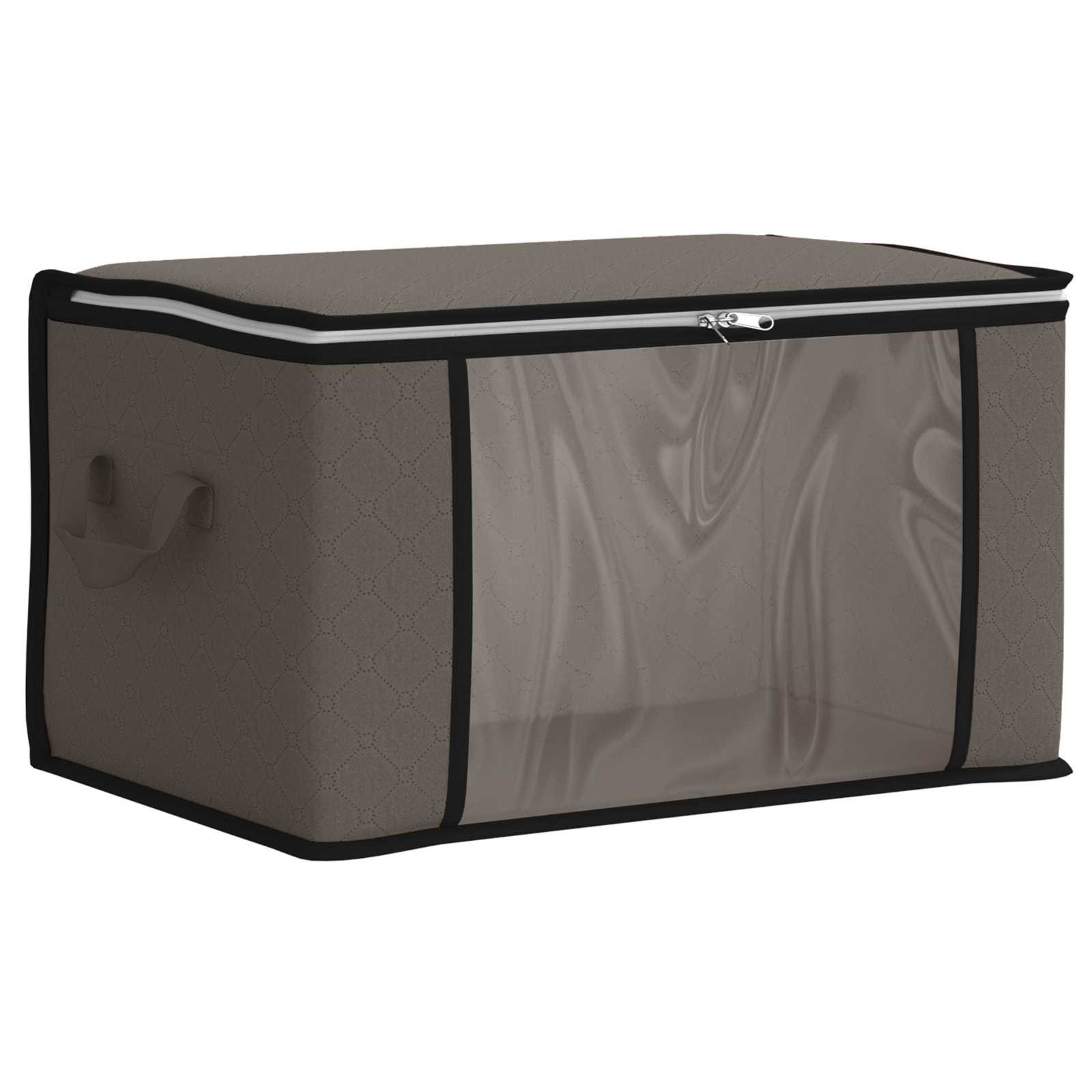 vidaXL Aufbewahrungsbox Aufbewahrungsbox mit transparentem Seitenfenster Grau (1 St)