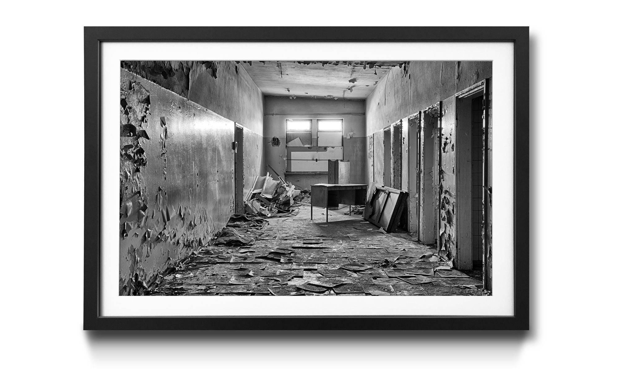 Office, mit Abandoned WandbilderXXL Größen 4 Place, Lost in erhältlich Wandbild, Bild Rahmen