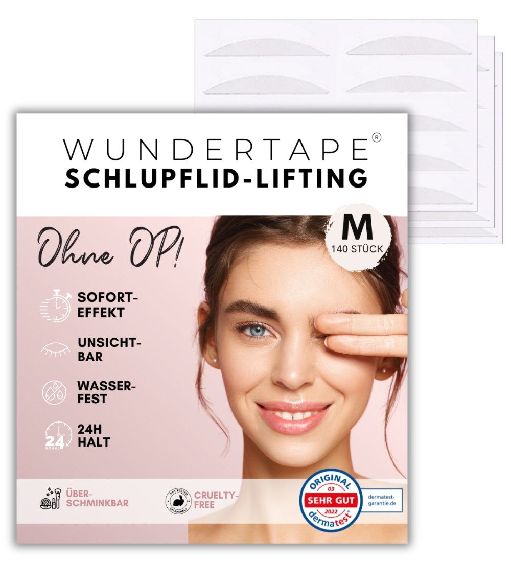 WUNDERTAPE Augenlid-Tape Wundertape Schlupflider Stripes für Augenlid-Lifting ohne OP (Packung, 144-St) unsichtbar, Schlupflid Tape, Schlupflider Stripes unsichtbar