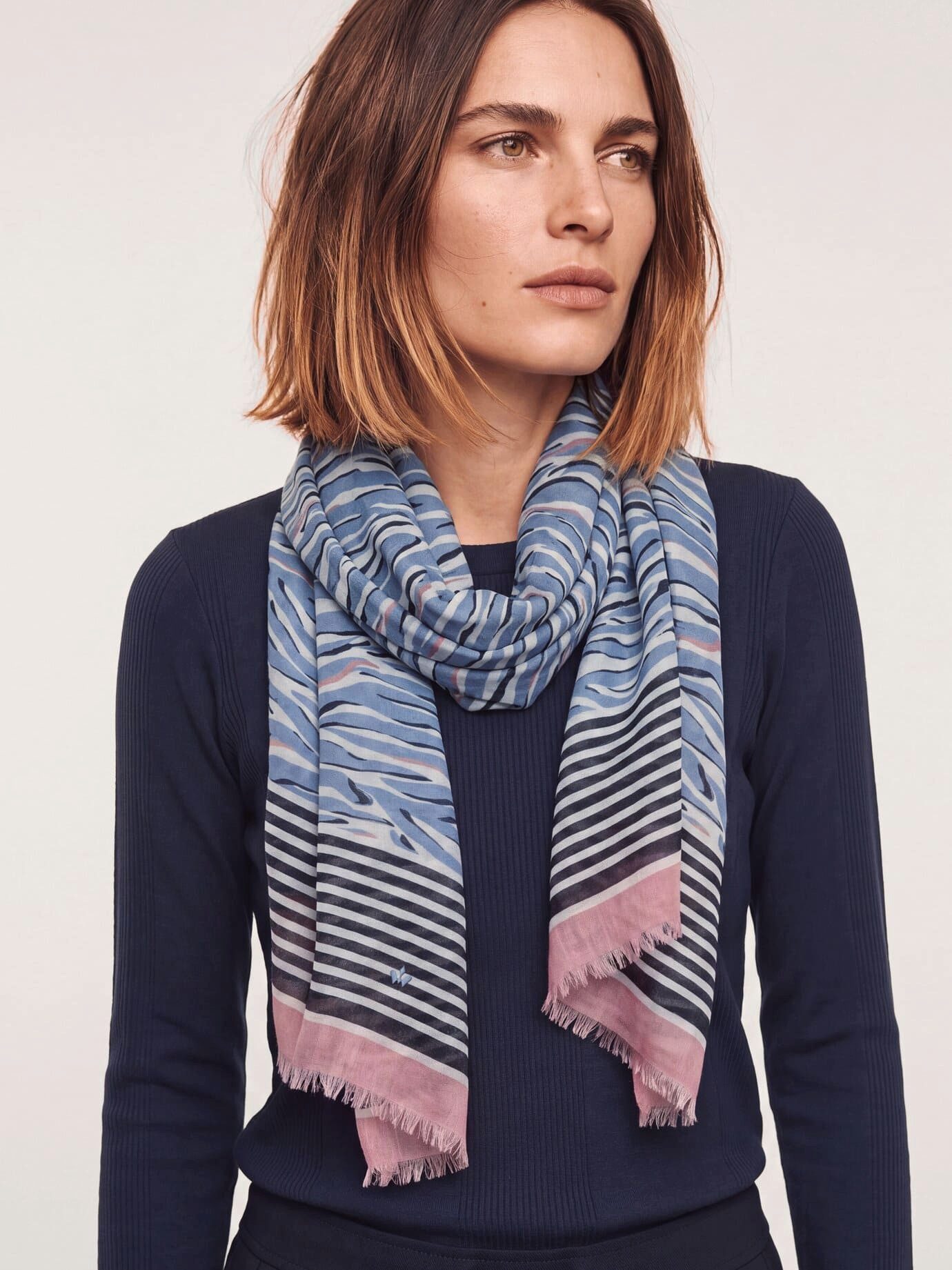 Walbusch Wollschal Damen Baumwollschal, (70 x 180 cm), modisch