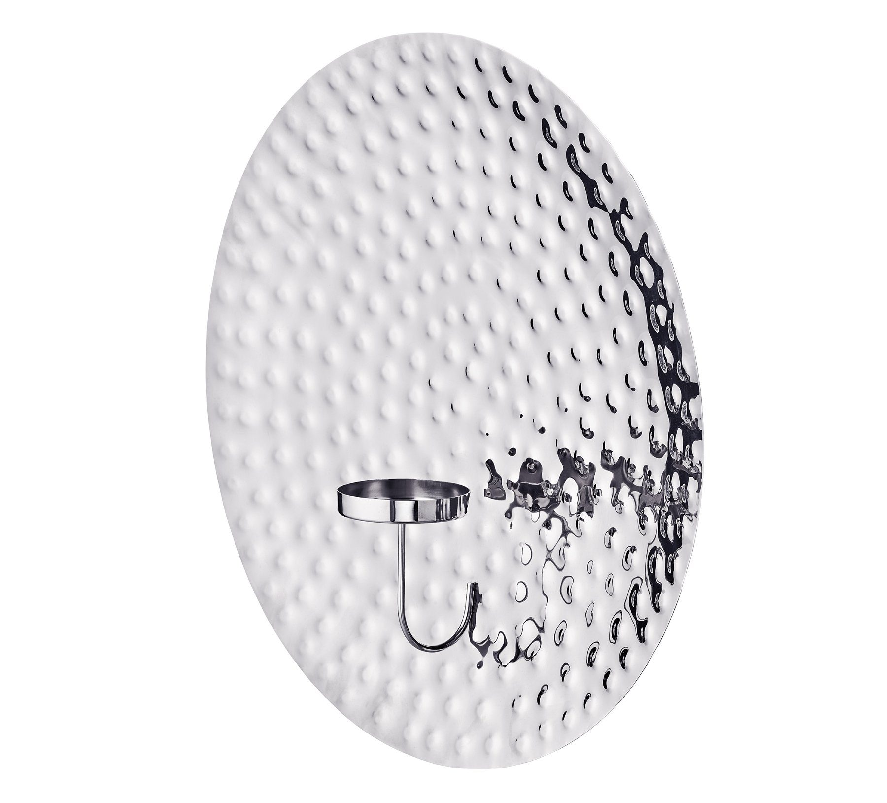 EDZARD Kerzenhalter Udo, Silber-Optik, vernickelt, hochglanzpoliert, für Stumpenkerzen, Ø 47 cm