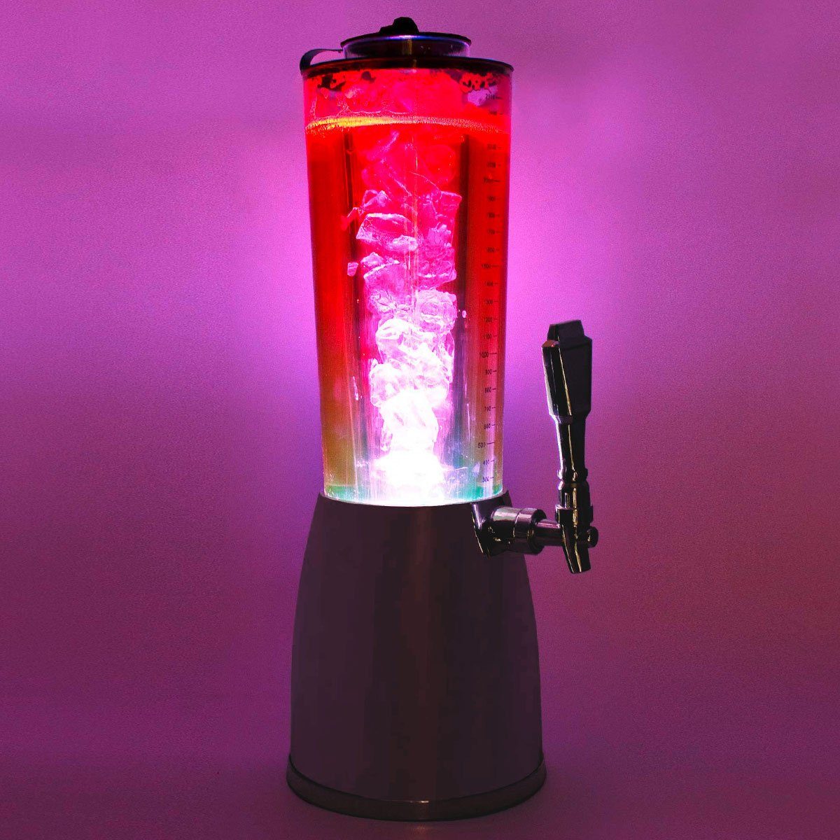 Goods+Gadgets Getränkespender 4,0-Liter-Bierzapfanlage mit Eiskühlung – Das ultimative Partygetränk, Biersäule Trinksäule Getränkesäule mit Eiskühlung